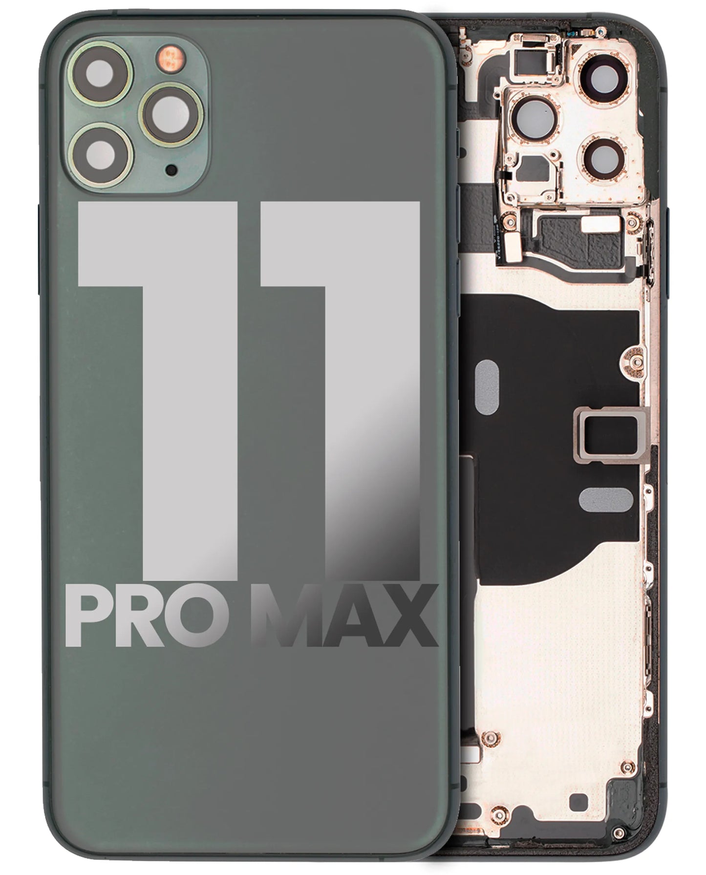 Back Housing W/ Small Components Pre-Installed For iPhone 11 Pro Max (Pull) (Midnight Green)