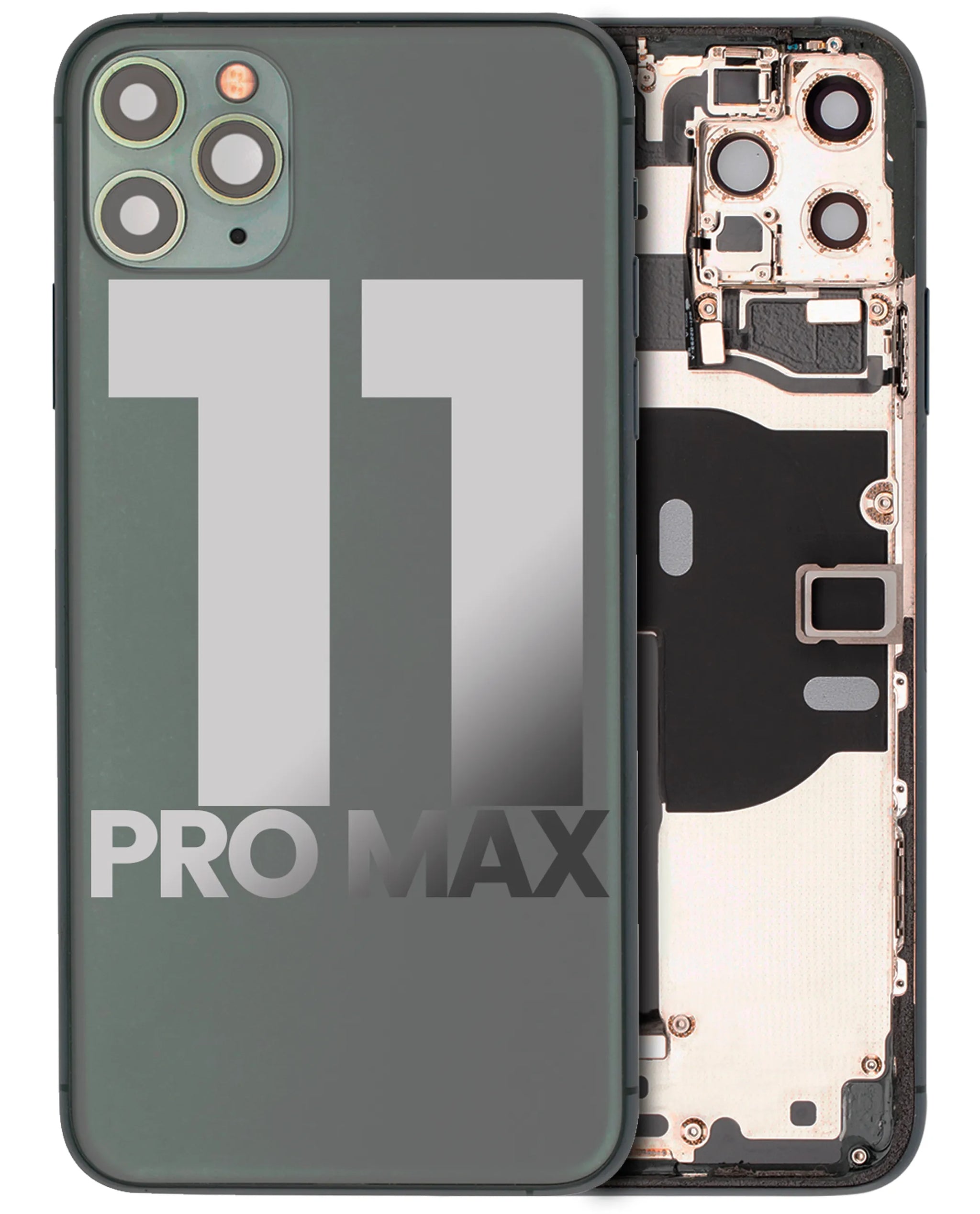 Back Housing W/ Small Components Pre-Installed For iPhone 11 Pro Max (Pull) (Midnight Green)