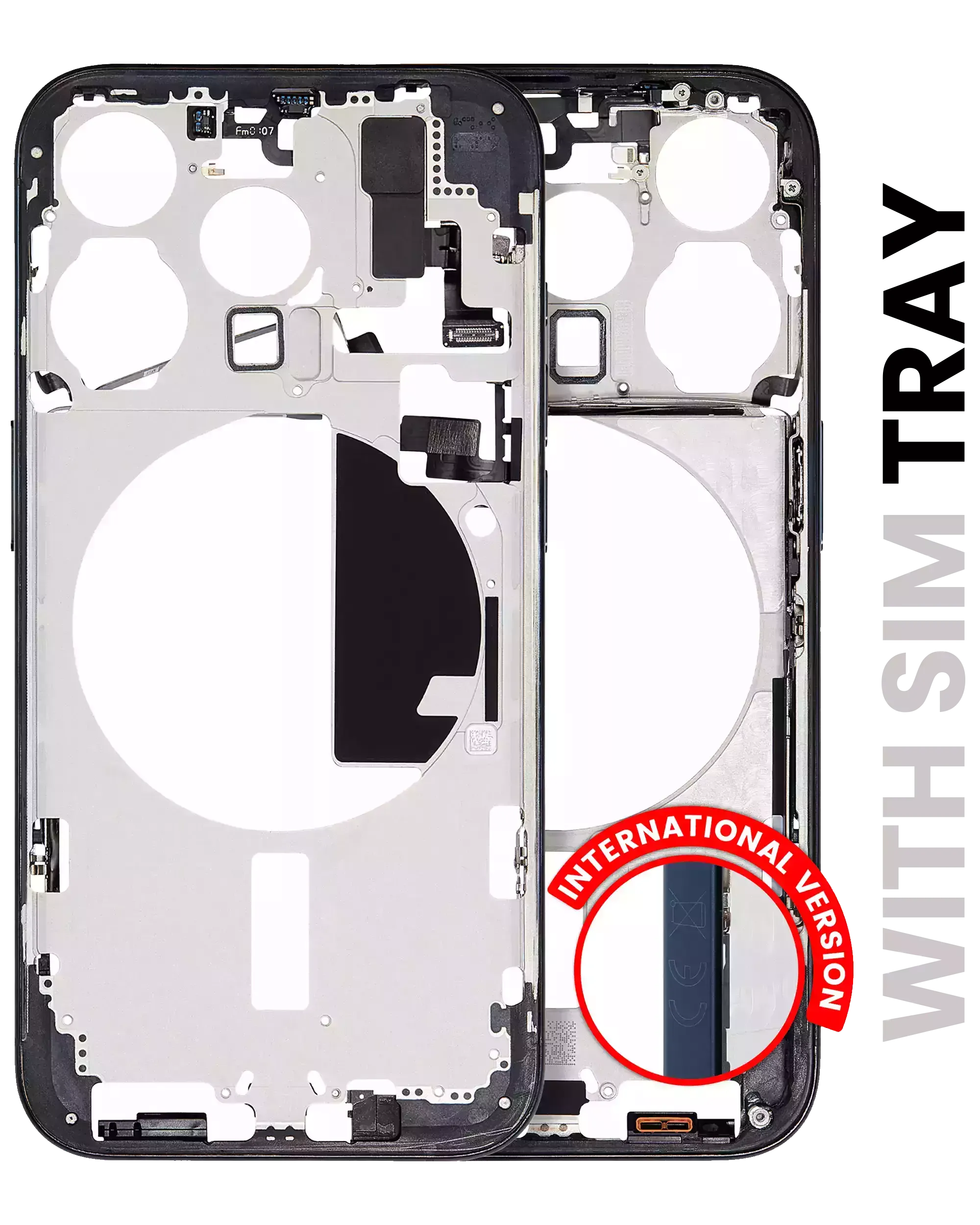 Mid-Frame Housing W/ Small Parts For iPhone 15 Pro (EU / Global Version) (Pull) (Blue Titanium)