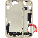 Mid-Frame Housing W/ Charging Port Flex & Small Parts For iPhone 15 (EU / Global Version) (Pull) (Yellow)