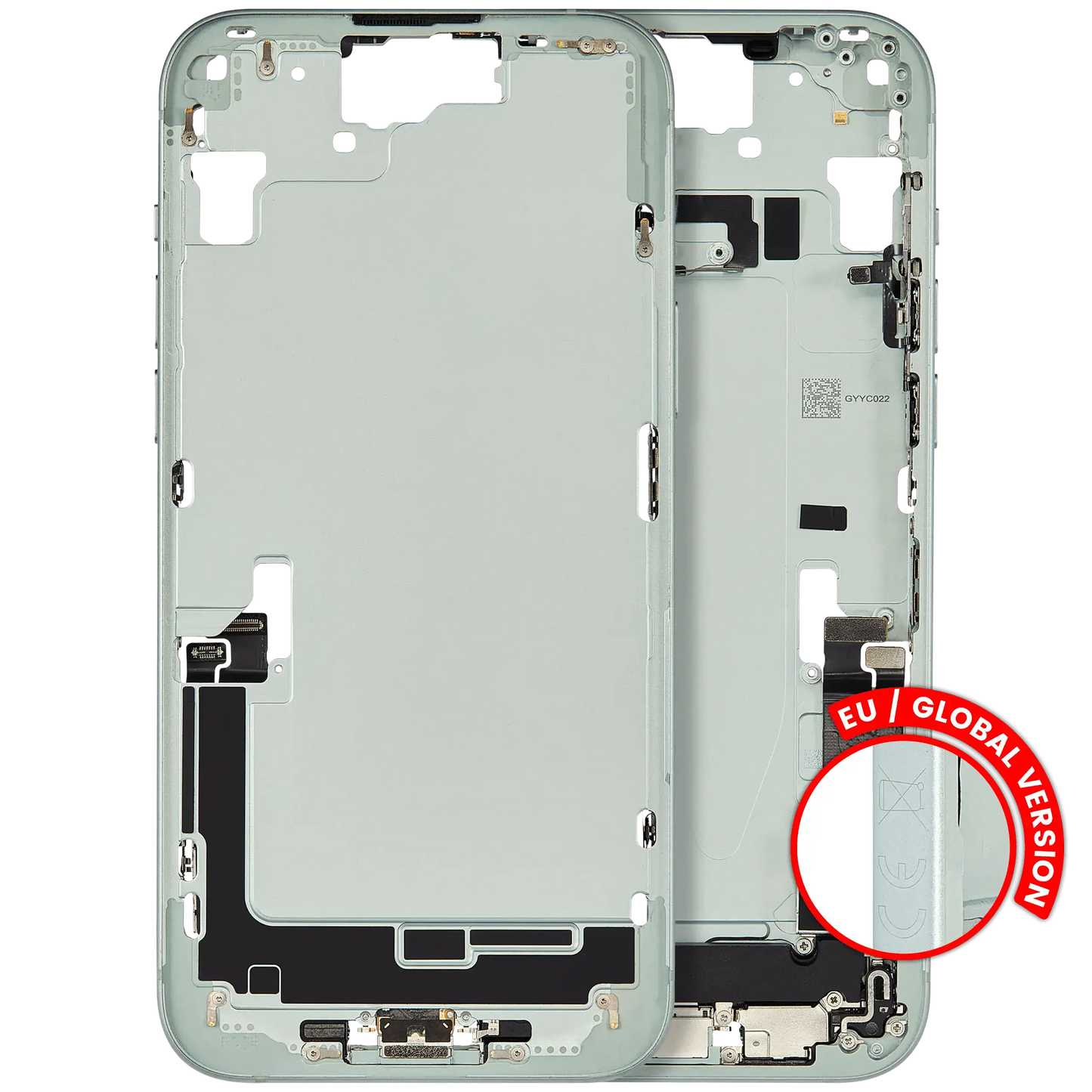 Mid-Frame Housing W/ Charging Port Flex & Small Parts For iPhone 15 Plus (EU / Global Version) (Pull) (Green)