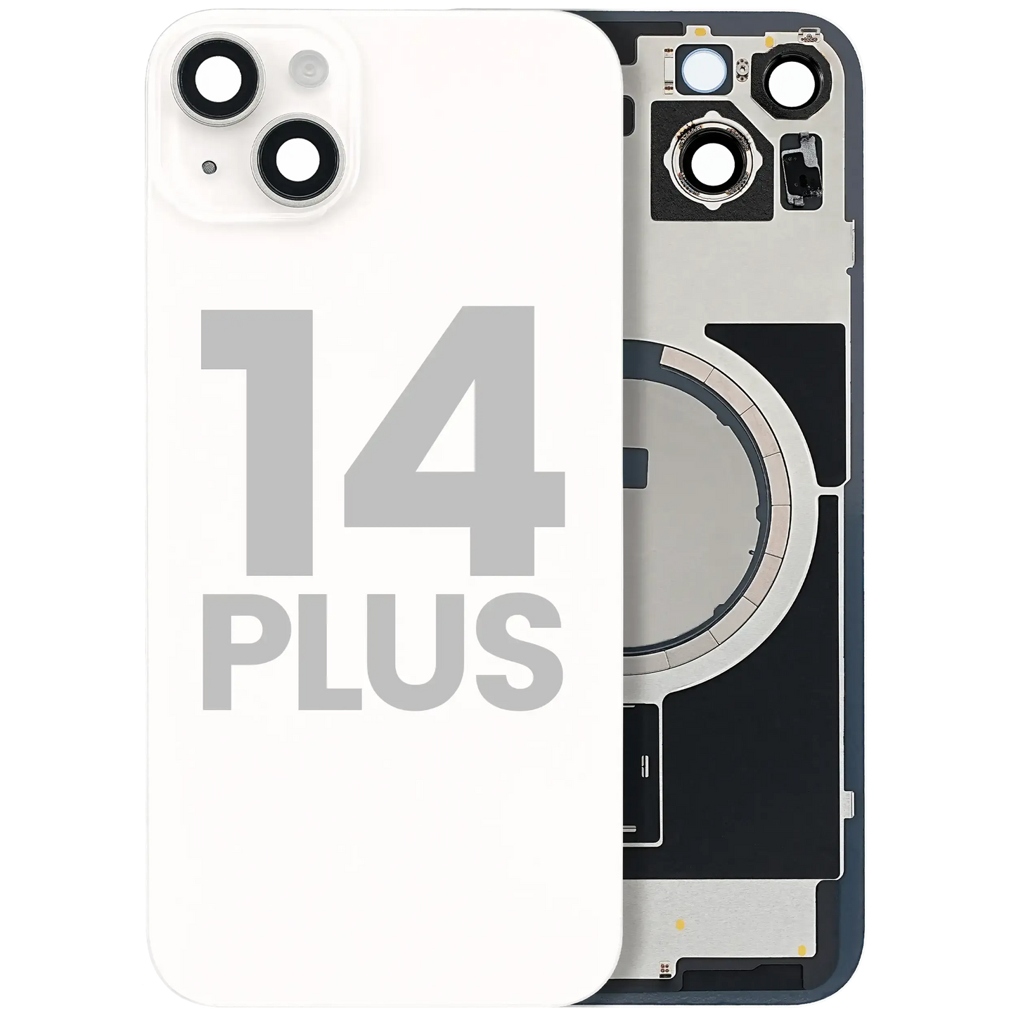 Back Glass w/ MagSafe Magnet For iPhone 14 Plus (Pull) (Starlight)