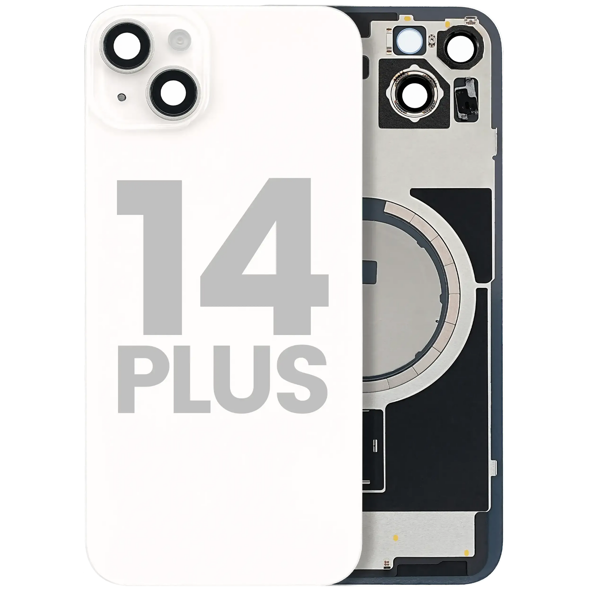 Back Glass w/ MagSafe Magnet For iPhone 14 Plus (Pull) (Starlight)