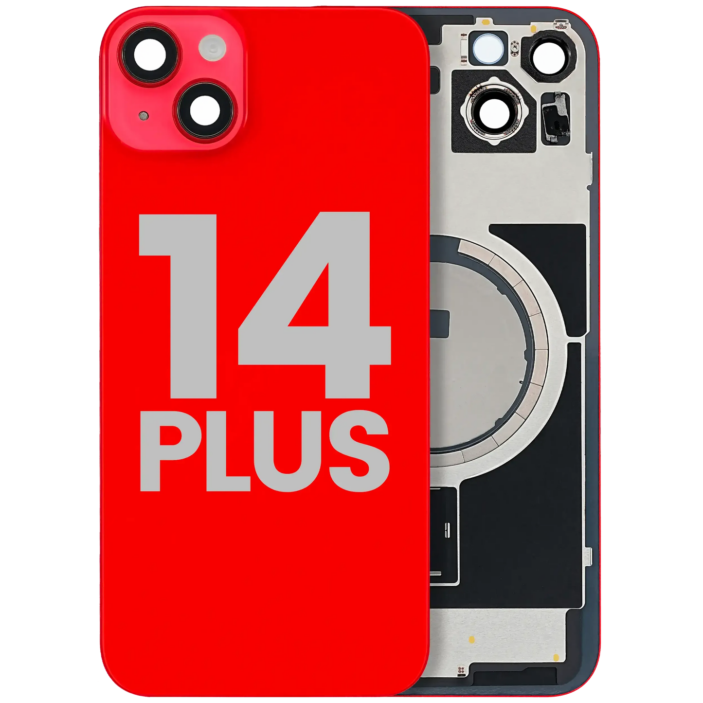 Back Glass w/ MagSafe Magnet For iPhone 14 Plus (Pull) (Red)