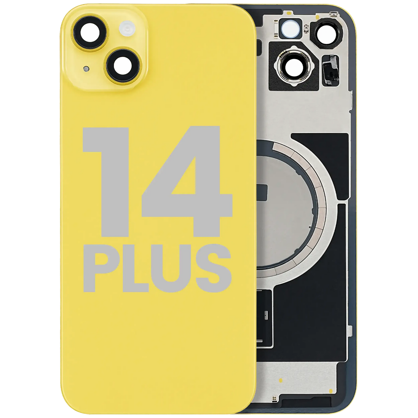 Back Glass w/ MagSafe Magnet For iPhone 14 Plus (Pull) (Yellow)