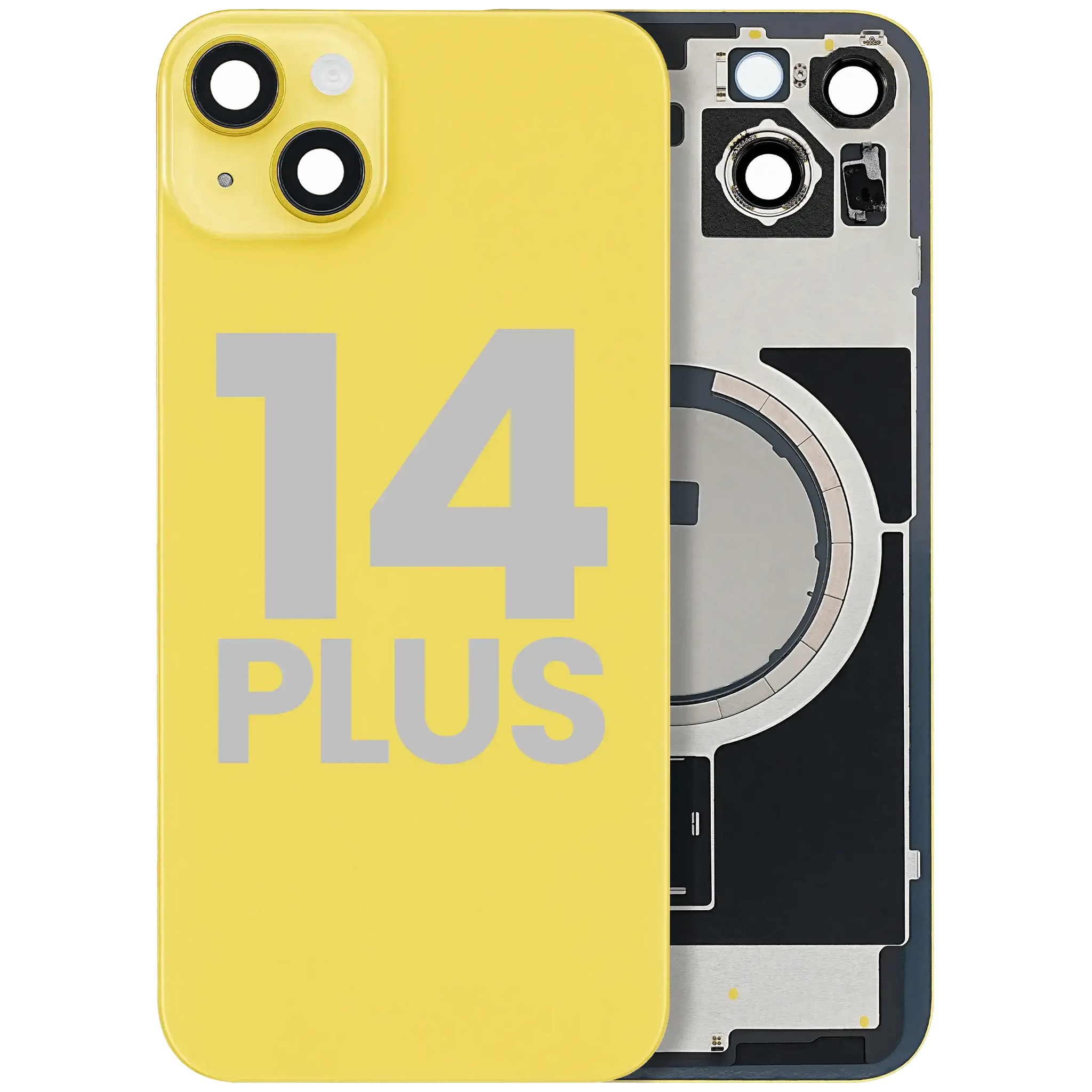Back Glass w/ MagSafe Magnet For iPhone 14 Plus (Pull) (Yellow)