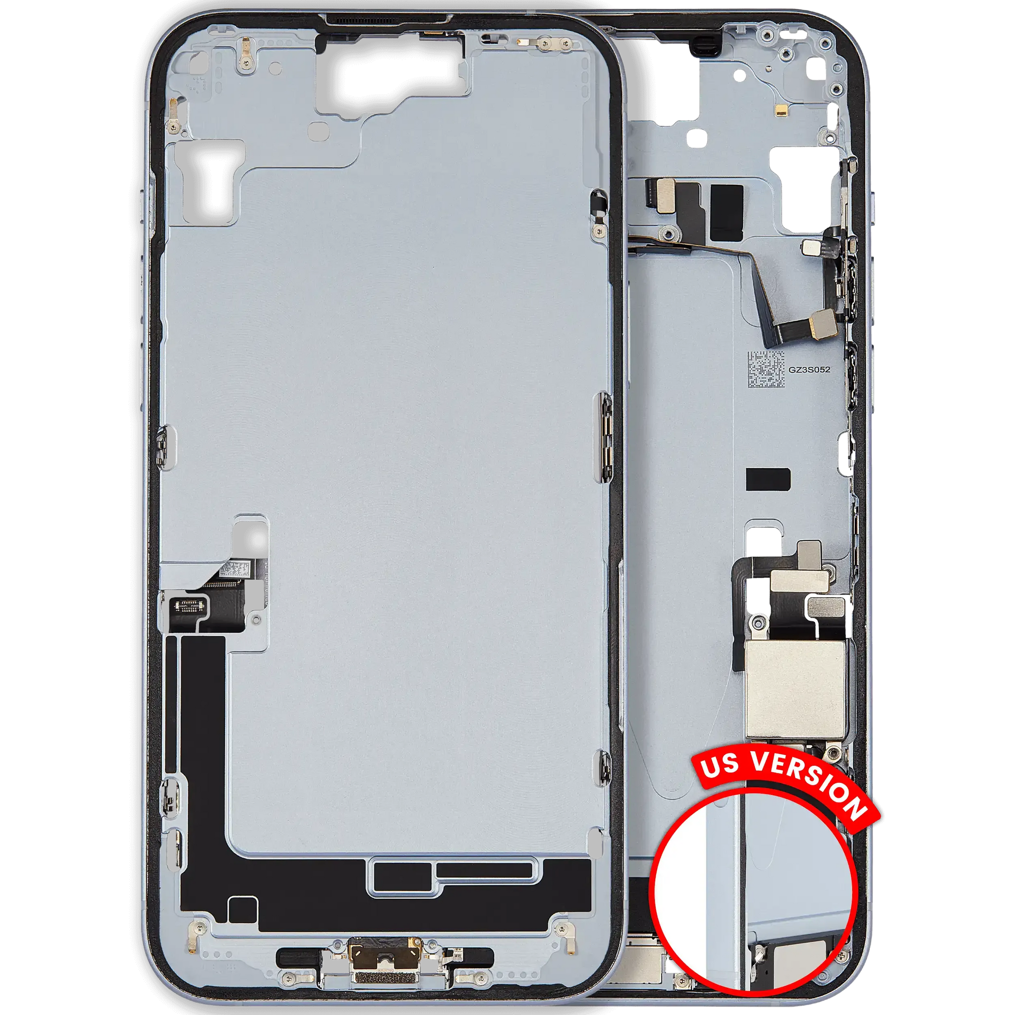 Mid-Frame Housing W/ Charging Port Flex & Small Parts For iPhone 15 Plus (US Version) (Pull) (Blue)