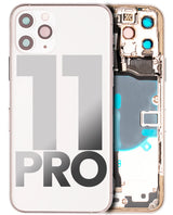 Back Housing W/ Small Components Pre-Installed For iPhone 11 Pro (Pull) (Silver)