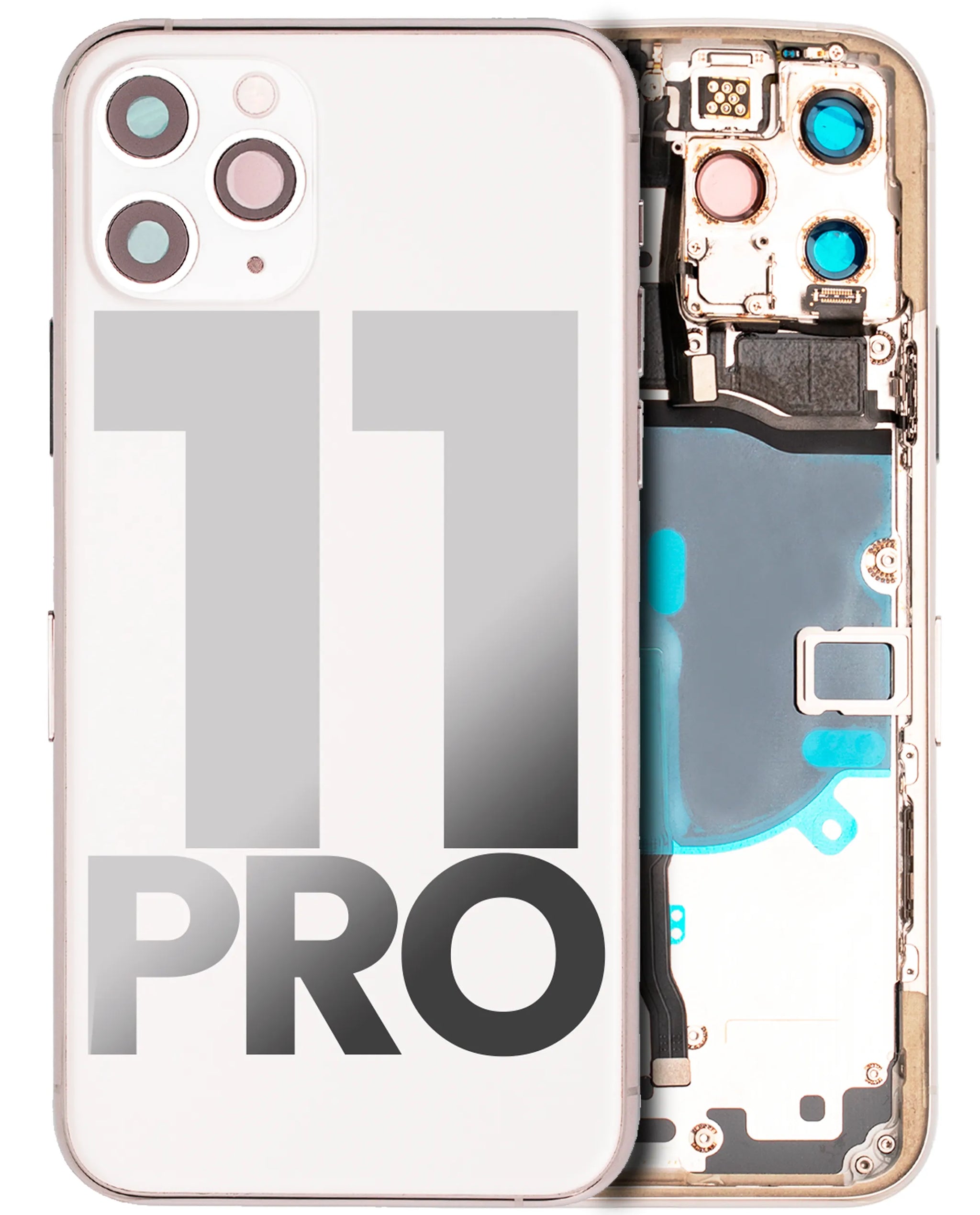 Back Housing W/ Small Components Pre-Installed For iPhone 11 Pro (Pull) (Silver)