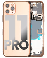 Back Housing W/ Small Components Pre-Installed For iPhone 11 Pro (Pull) (Matte Gold)
