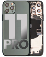 Back Housing W/ Small Components Pre-Installed For iPhone 11 Pro (Pull) (Matte Midnight Green)