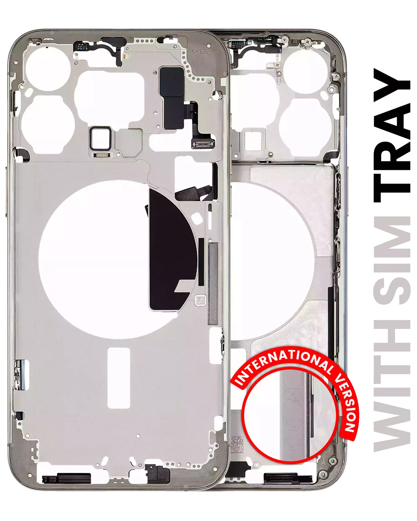 Mid-Frame Housing W/ Small Parts For iPhone 15 Pro Max (EU / Global Version) ( Pull) (Natural Titanium)