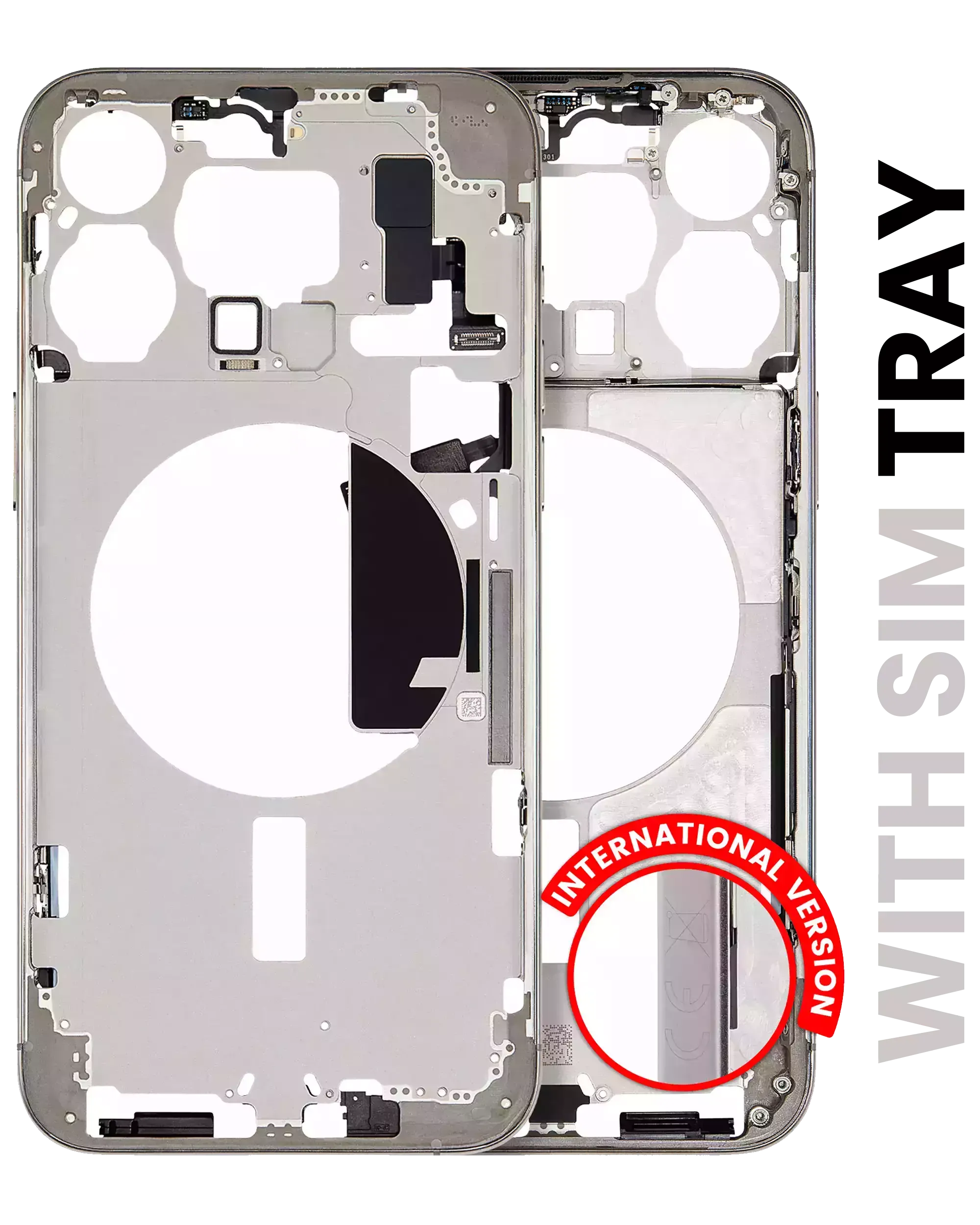 Mid-Frame Housing W/ Small Parts For iPhone 15 Pro Max (EU / Global Version) ( Pull) (Natural Titanium)