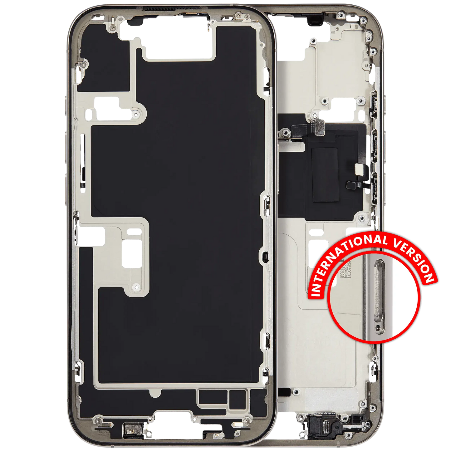 Mid-Frame Housing W/ Small Parts For iPhone 16 Pro (EU / Global Version) (Pull) (Natural Titanium)