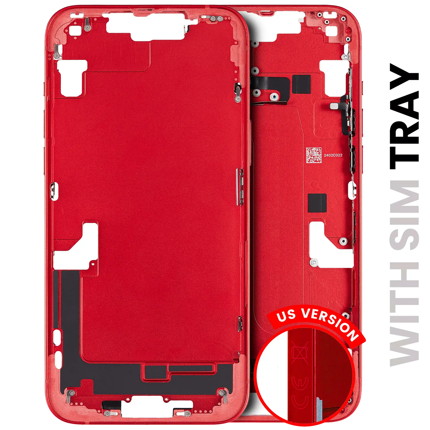 Mid-Frame Housing W/ Small Parts For iPhone 14 Plus (EU / Global Version) (Pull) (Red)