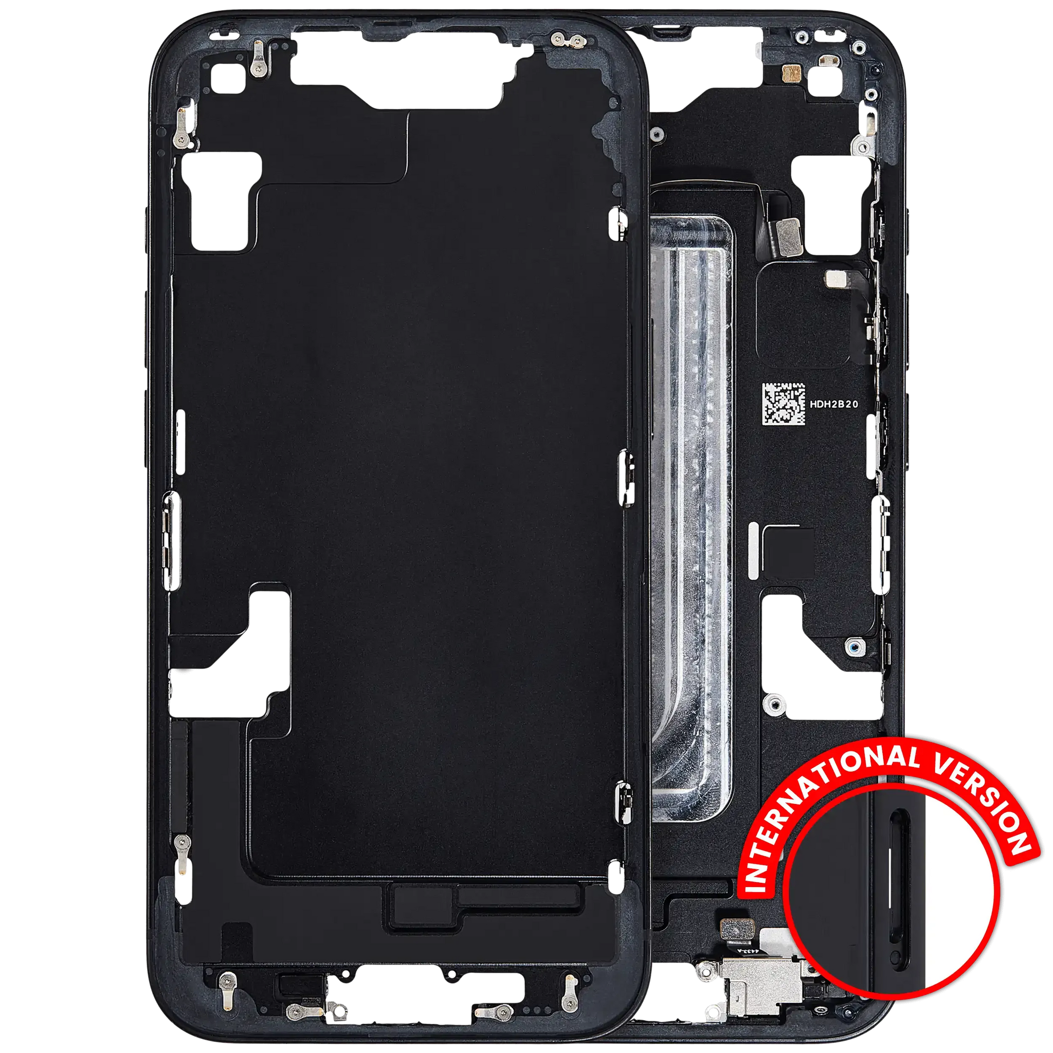 Mid-Frame Housing W/ Small Parts For iPhone 16e (EU / Global Version) (Pull) (Black)