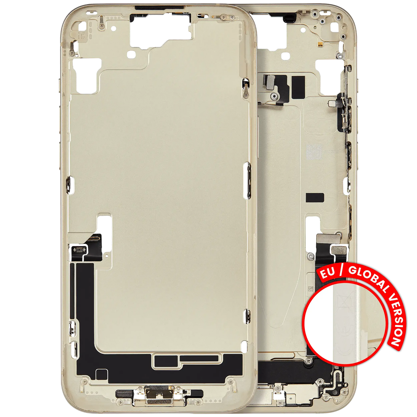 Mid-Frame Housing W/ Charging Port Flex & Small Parts For iPhone 15 Plus (EU / Global Version) (Pull) (Yellow)