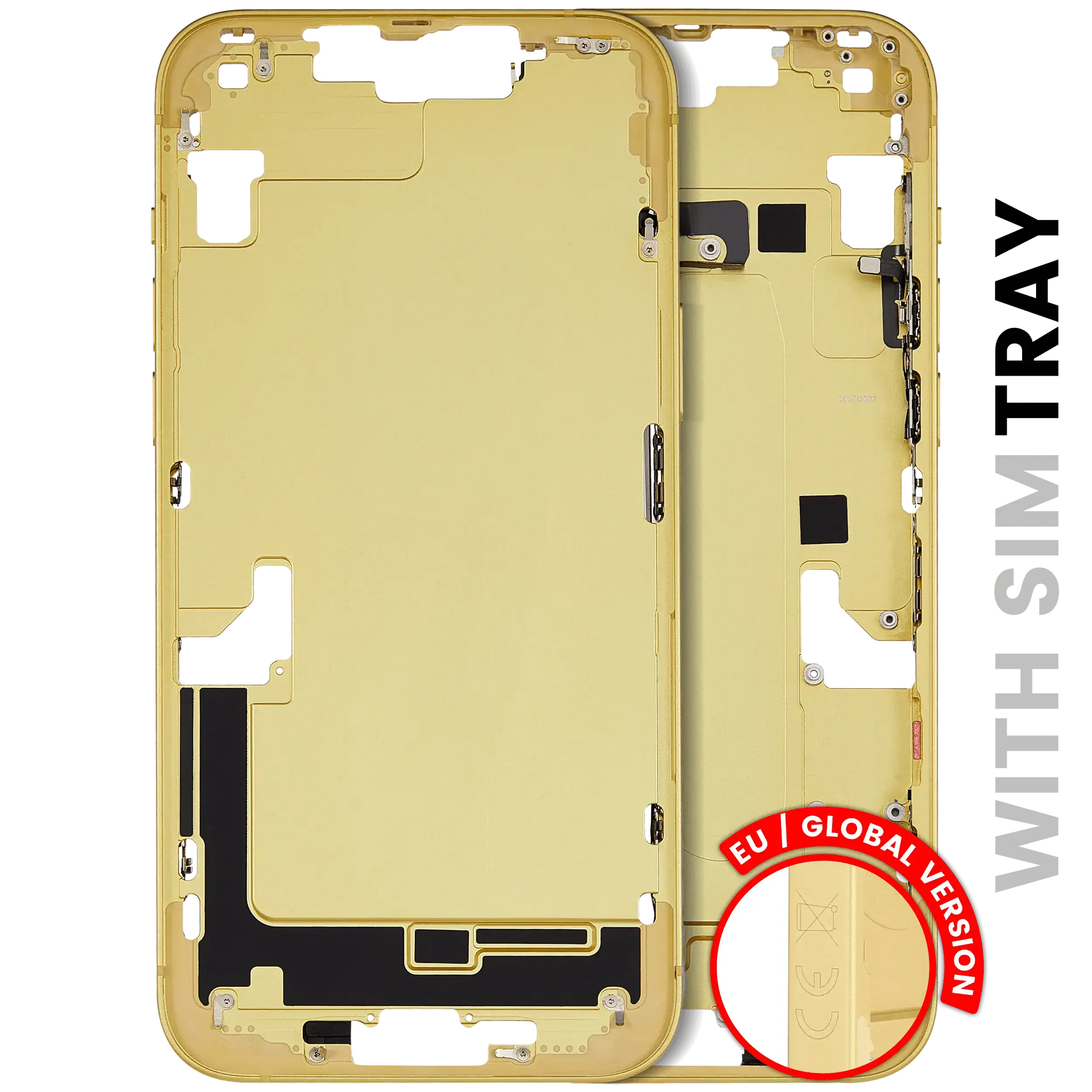 Mid-Frame Housing W/ Charging Port Flex & Small Parts For iPhone 14 Plus (EU / Global Version) (Pull) (Yellow)