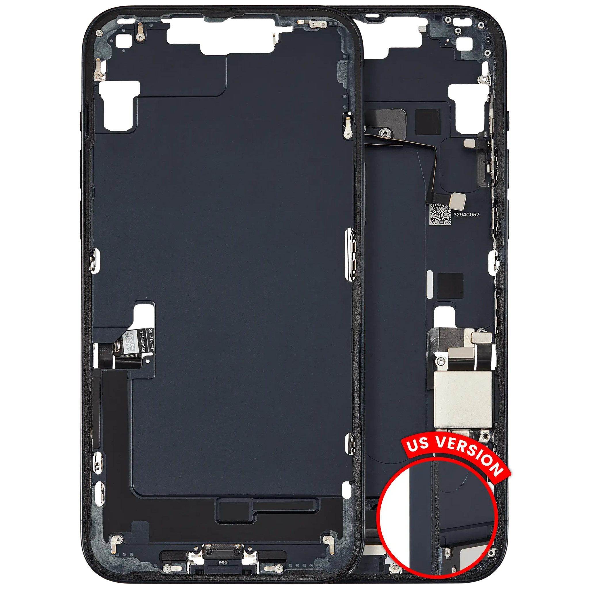 Mid-Frame Housing W/ Charging Port Flex & Small Parts For iPhone 14 Plus (US Version) (Pull) (Midnight)