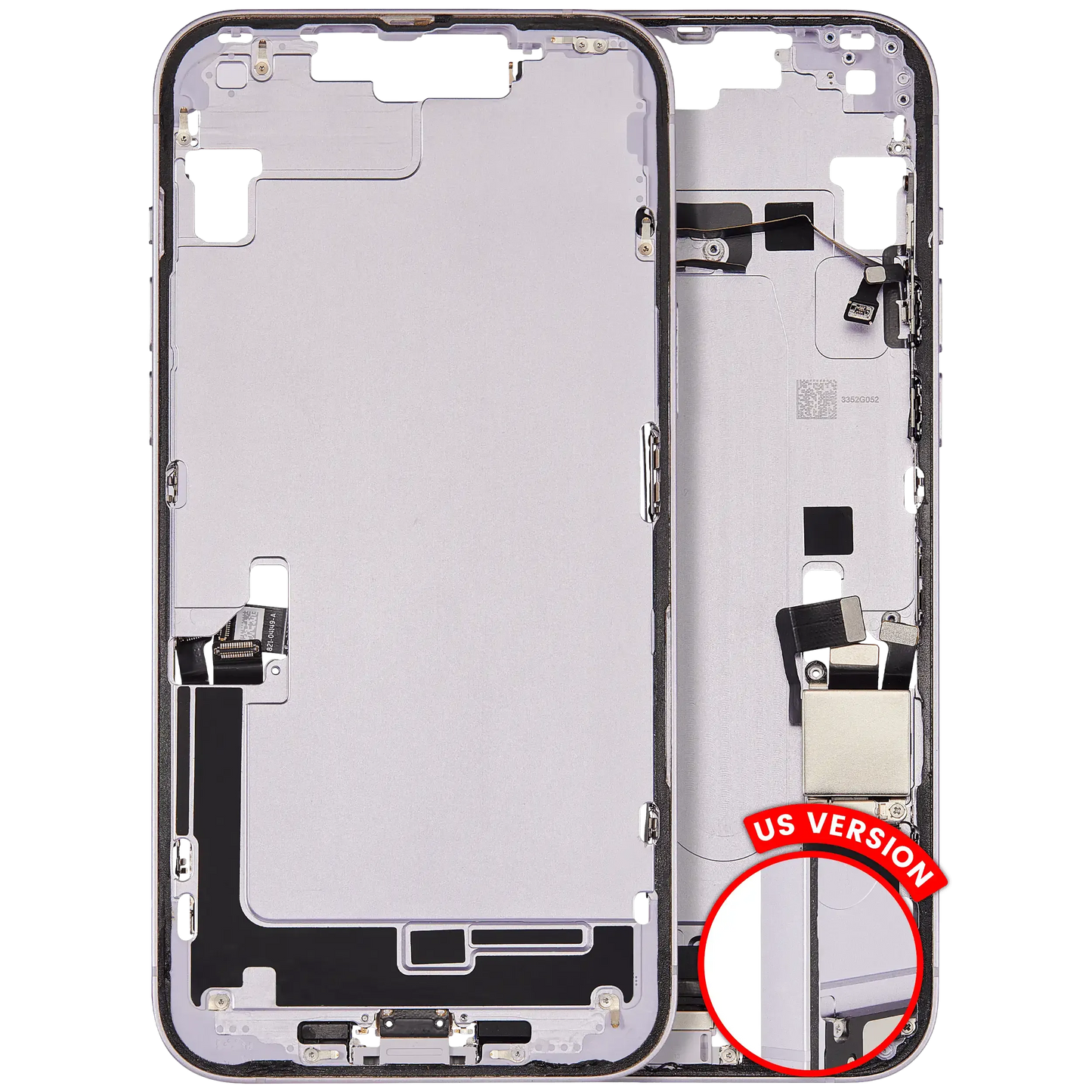 Mid-Frame Housing W/ Charging Port Flex & Small Parts For iPhone 14 Plus (US Version) (Pull) (Purple)