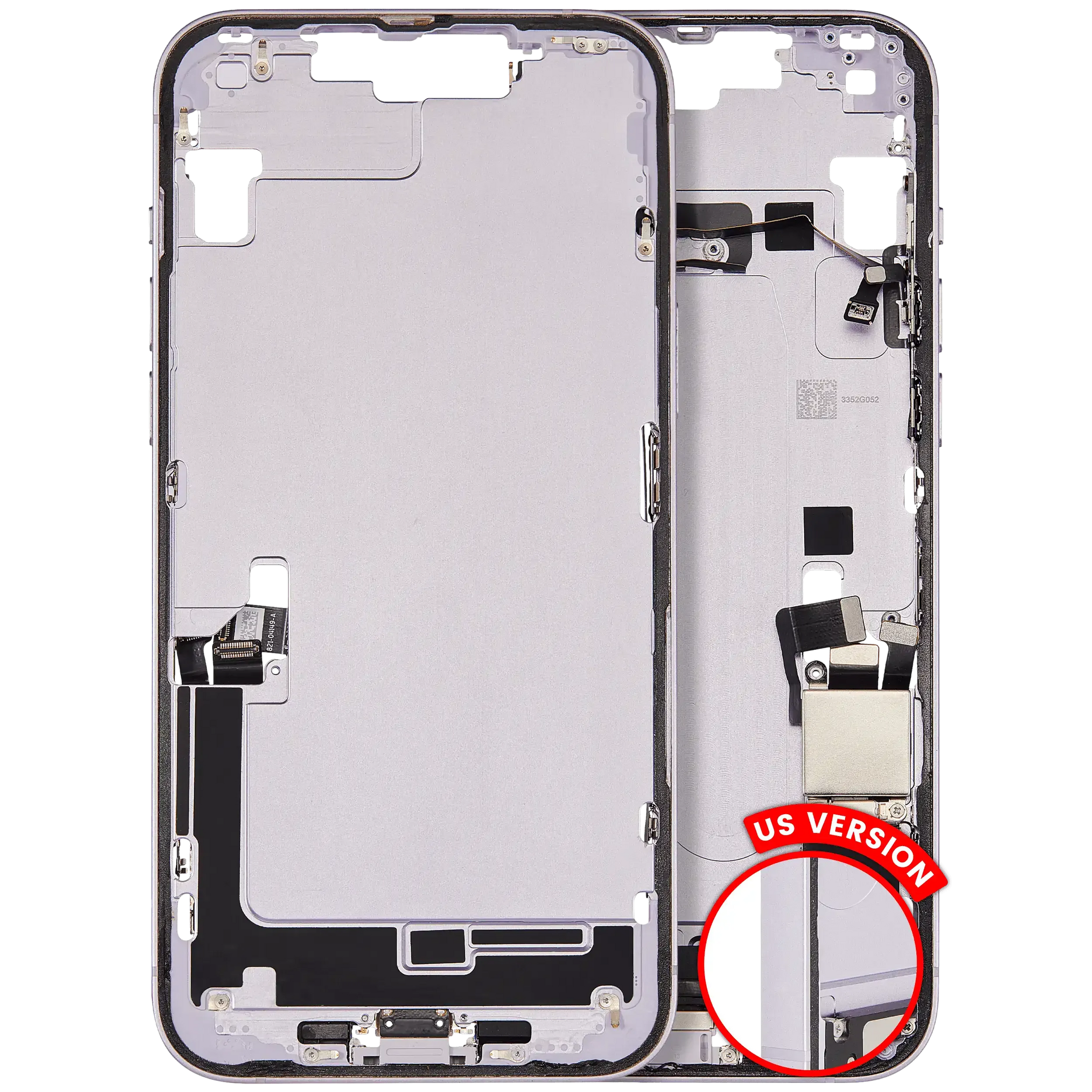 Mid-Frame Housing W/ Charging Port Flex & Small Parts For iPhone 14 Plus (US Version) (Pull) (Purple)