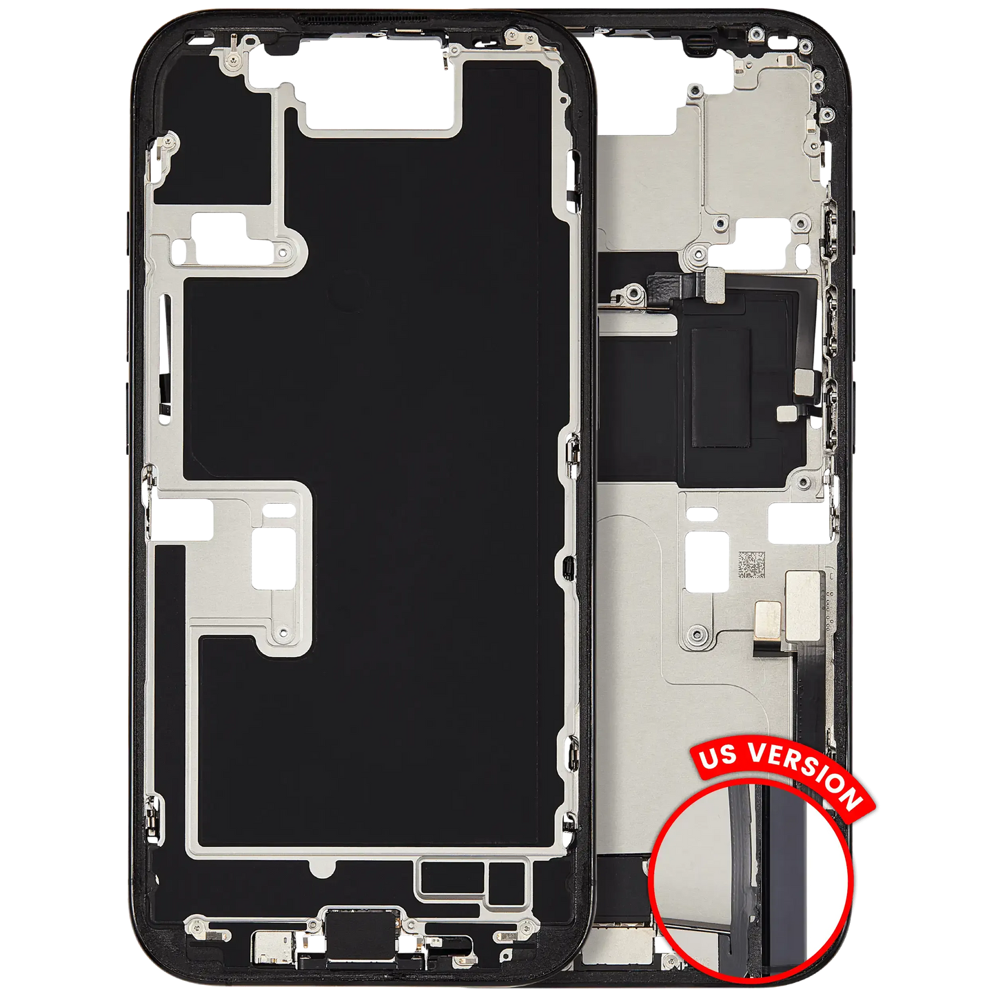 Mid-Frame Housing W/ Charging Port Flex & Small Parts For iPhone 16 Pro (US Version) (Pull) (Black Titanium)