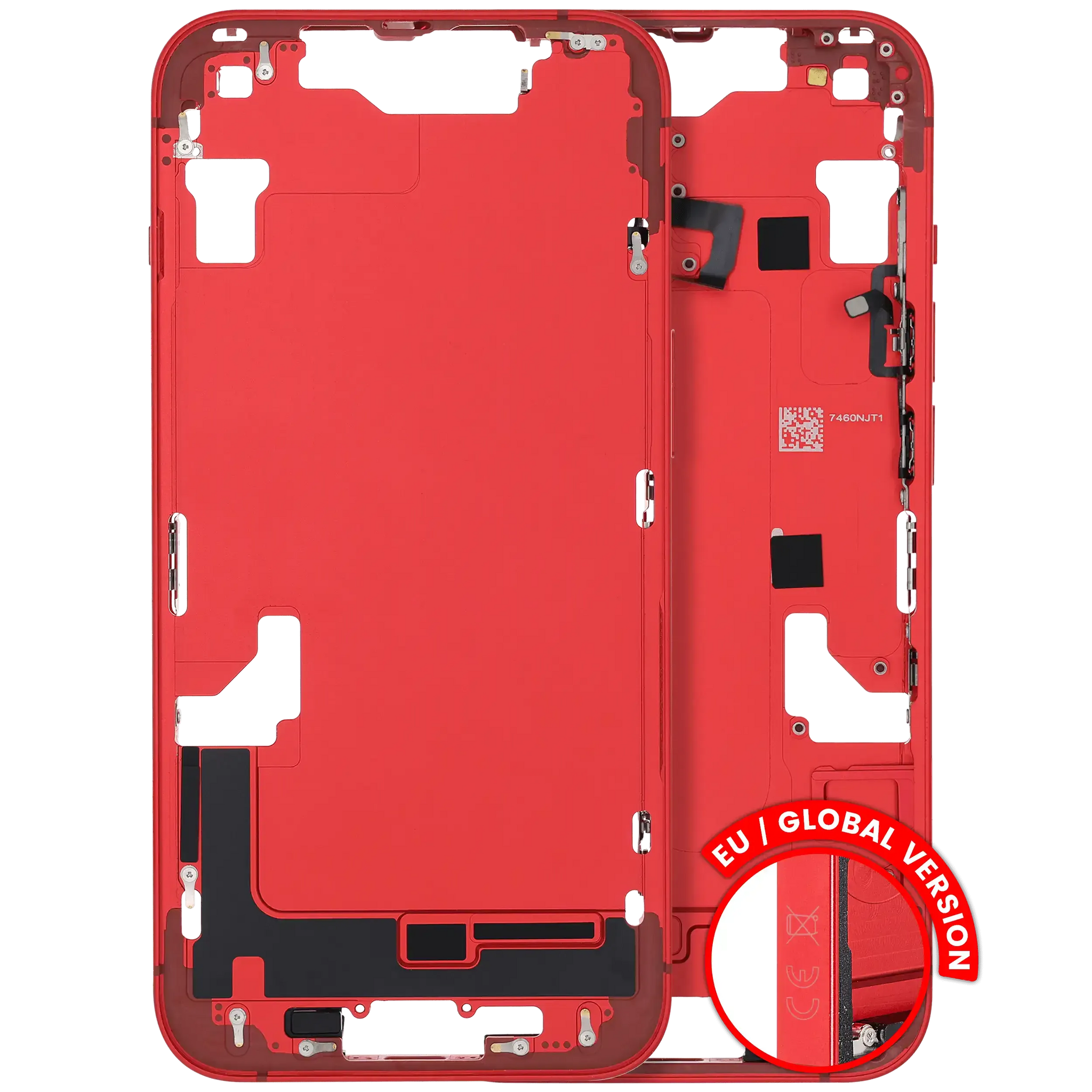 Mid-Frame Housing W/ Small Parts For iPhone 14 (EU / Global Version) (Pull) (Red)