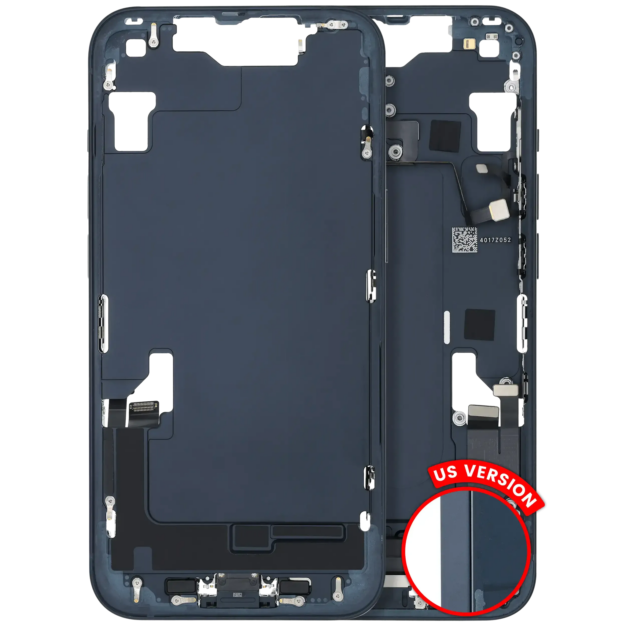 Mid-Frame Housing W/ Charging Port Flex & Small Parts For iPhone 14 (US Version) (Pull) (Midnight)
