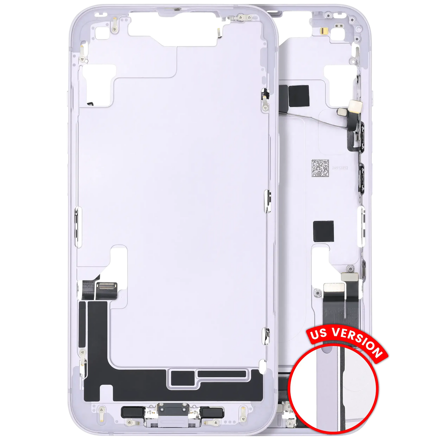 Mid-Frame Housing W/ Charging Port Flex & Small Parts For iPhone 14 (US Version) (Pull) (Purple)