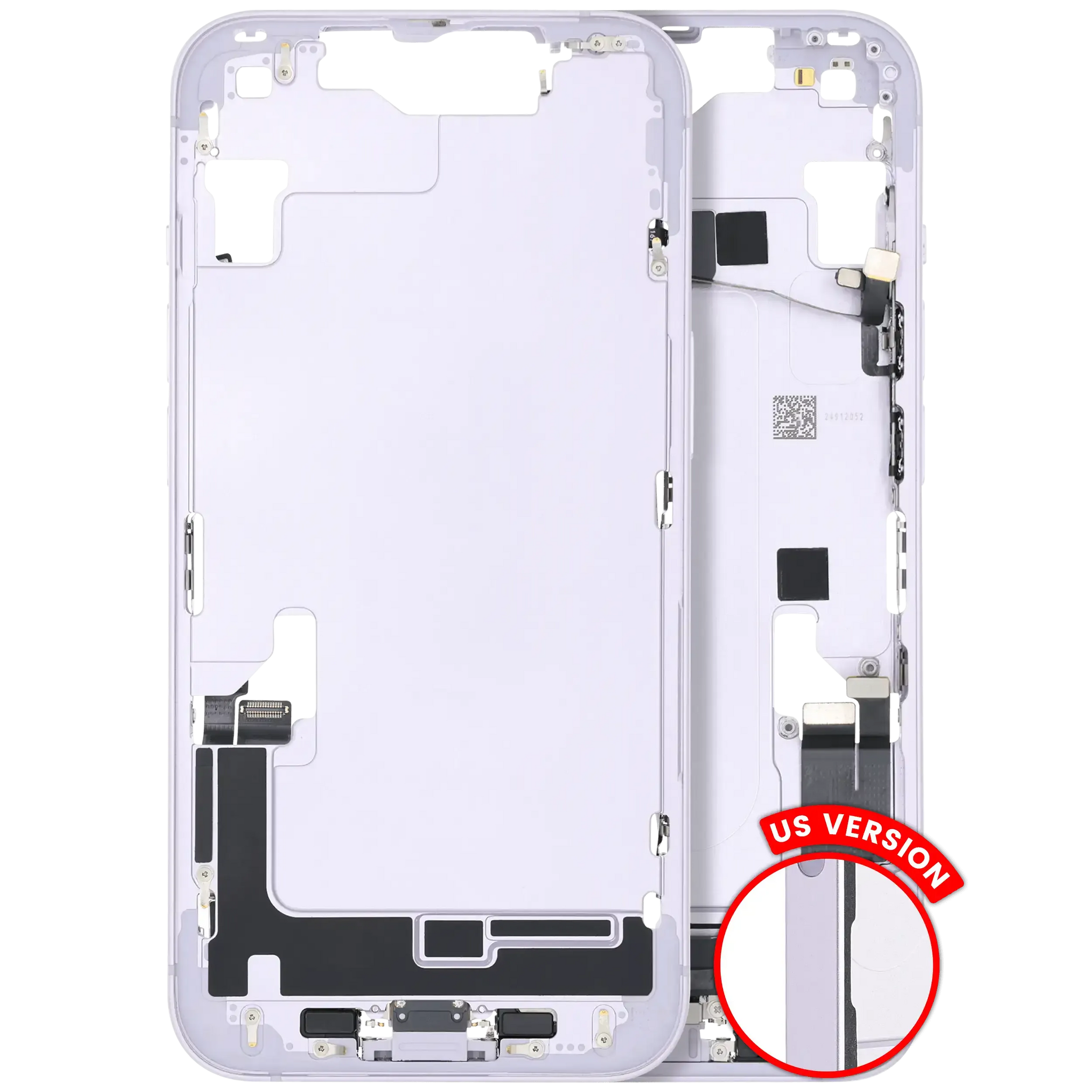 Mid-Frame Housing W/ Charging Port Flex & Small Parts For iPhone 14 (US Version) (Pull) (Purple)