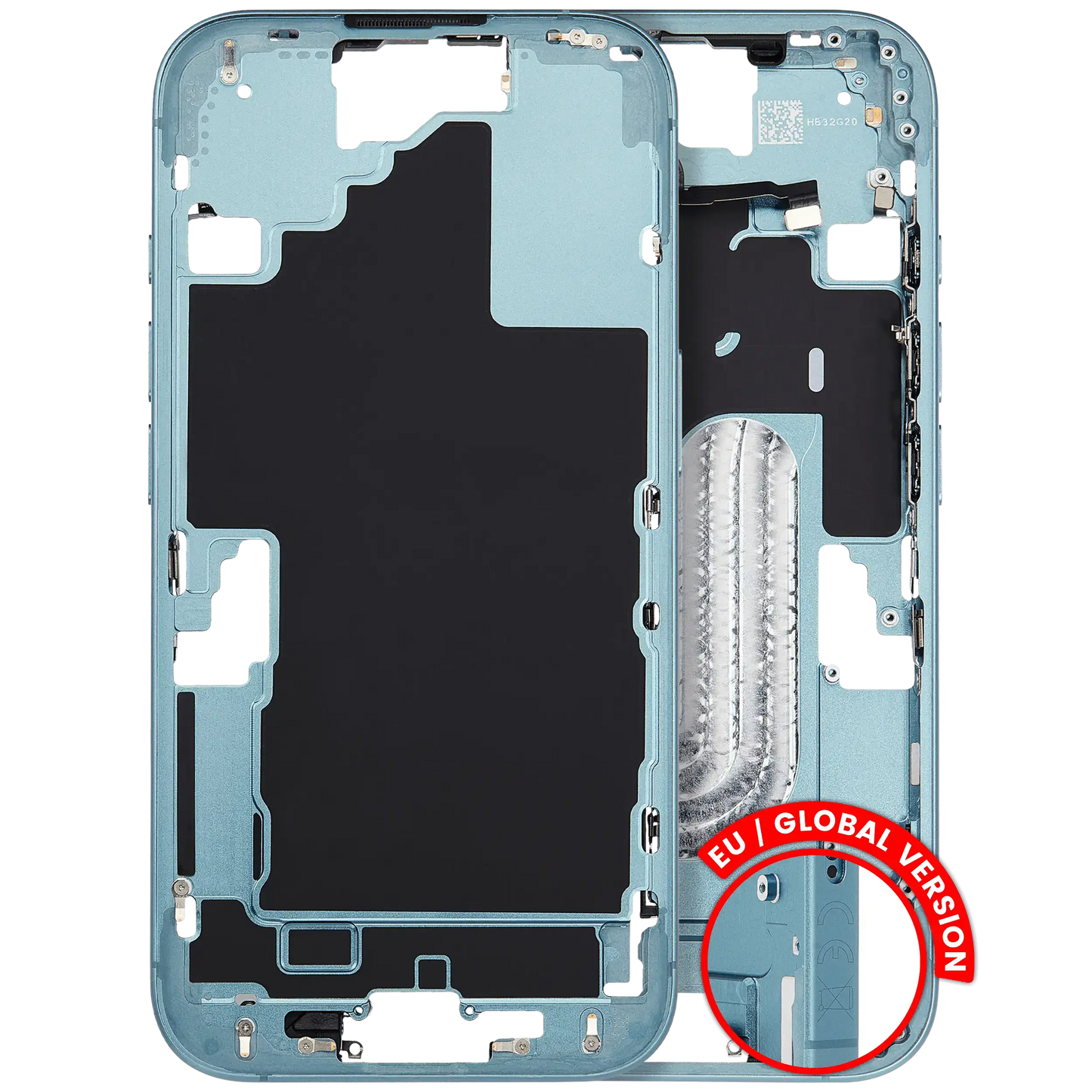 Mid-Frame Housing W/ Small Parts For iPhone 16 (EU / Global Version) (Pull) (Teal)