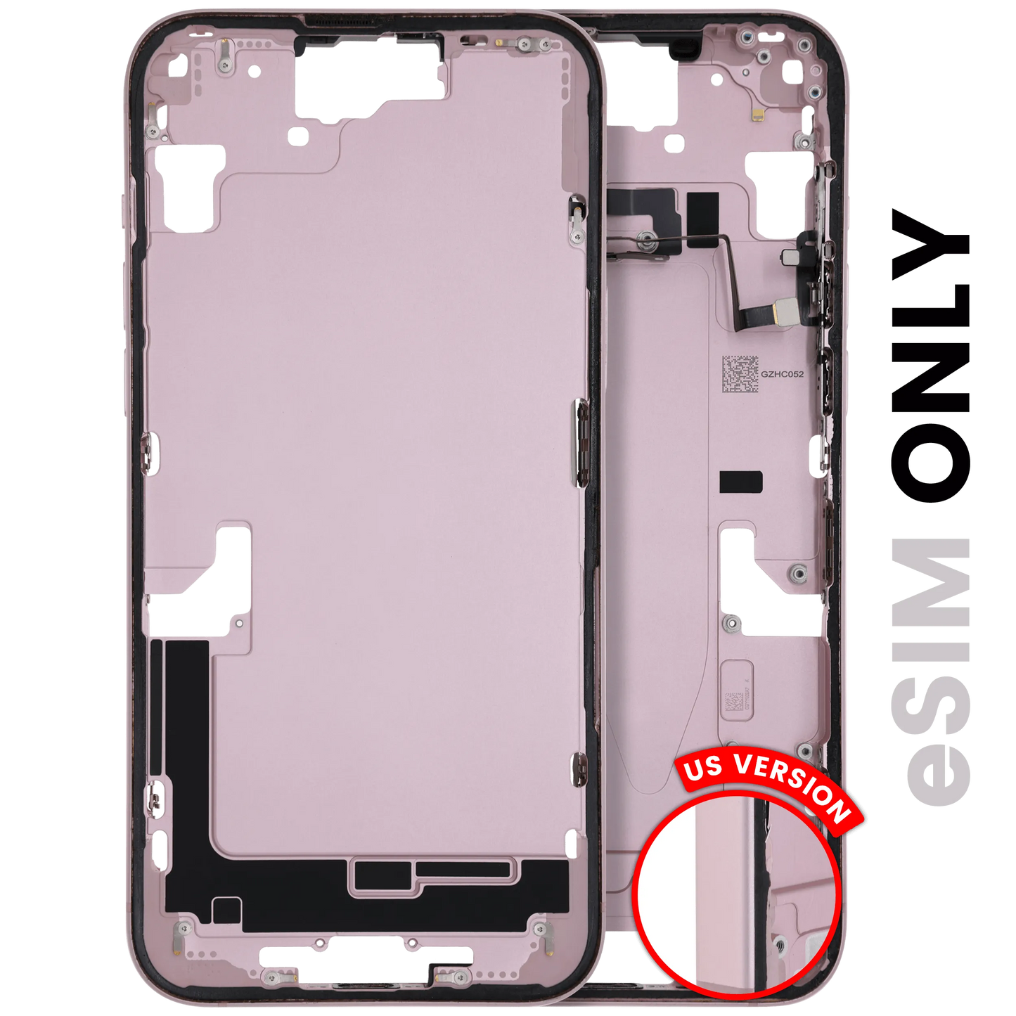 Mid-Frame Housing W/ Small Parts For iPhone 15 Plus (US Version) (Pull) (Pink)