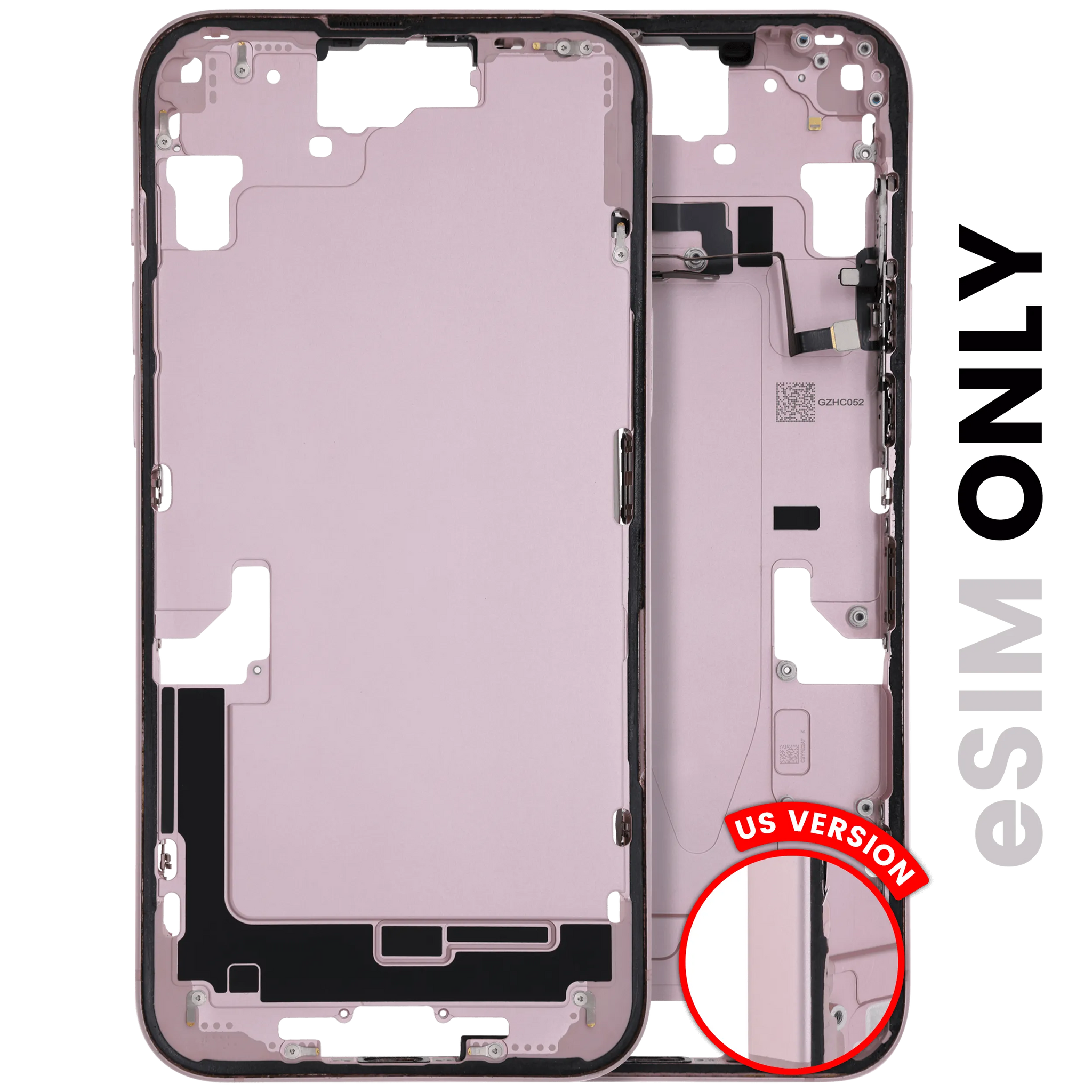Mid-Frame Housing W/ Small Parts For iPhone 15 Plus (US Version) (Pull) (Pink)