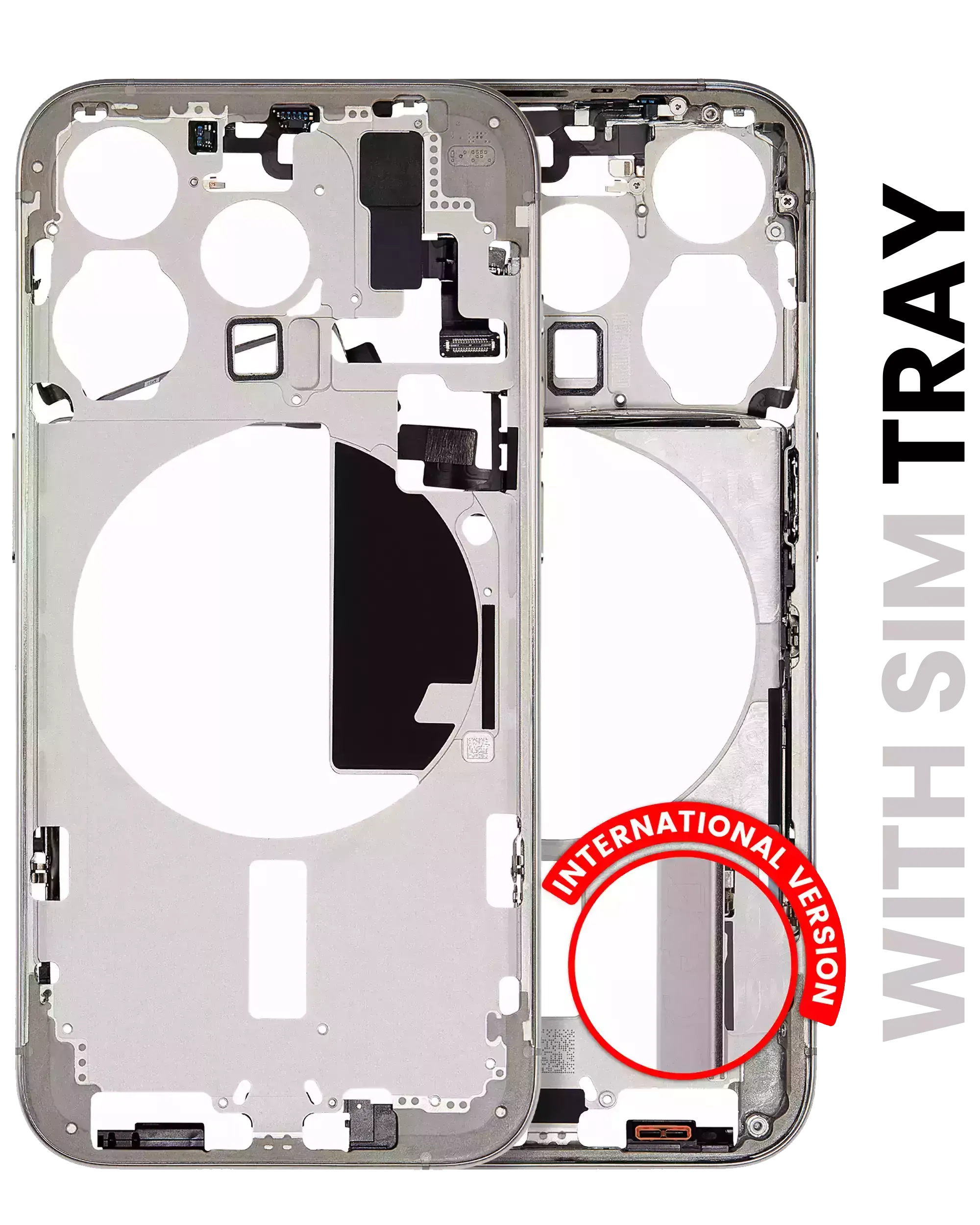 Mid-Frame Housing W/ Small Parts For iPhone 15 Pro (EU / Global Version) (Pull) (Natural Titanium)