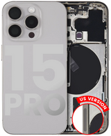 Back Housing W/ Small Parts For iPhone 15 Pro (US Version) (Pull) (Natural Titanium)