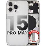 Back Housing W/ Small Parts For iPhone 15 Pro Max (US Version) (Pull) (White Titanium)