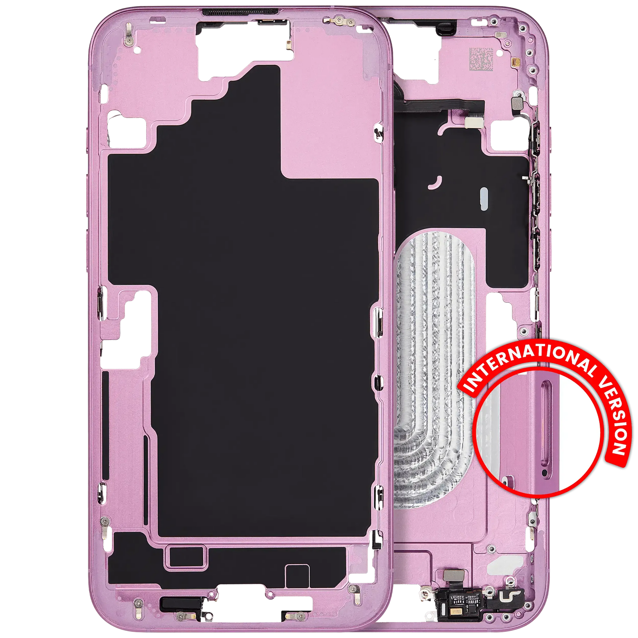 Mid-Frame Housing W/ Small Parts For iPhone 16 Plus (EU / Global Version) (Pull) (Pink)