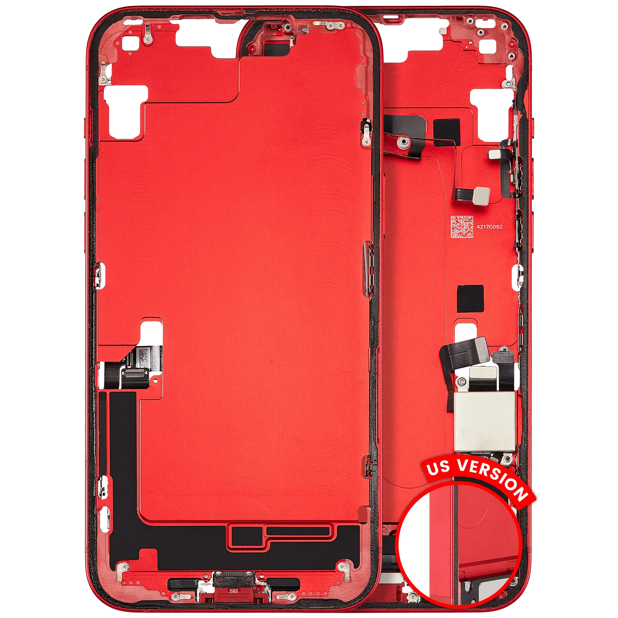 Mid-Frame Housing W/ Charging Port Flex & Small Parts For iPhone 14 Plus (US Version) (Pull) (Red)