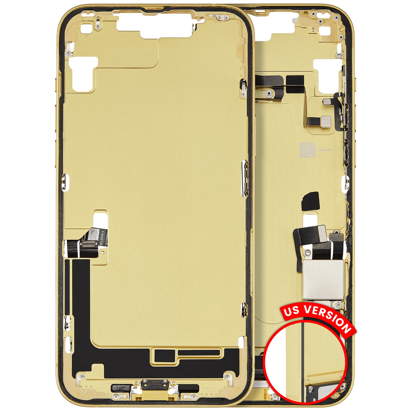 Mid-Frame Housing W/ Charging Port Flex & Small Parts For iPhone 14 Plus (US Version) (Pull) (Yellow)