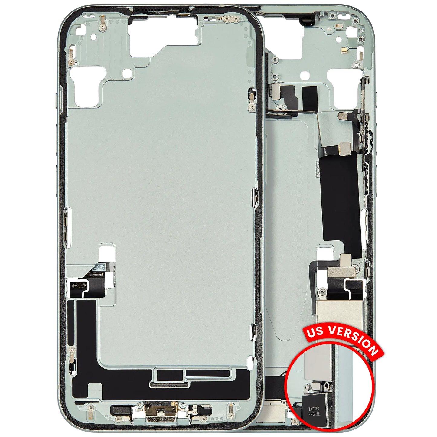 Mid-Frame Housing W/ Charging Port Flex & Small Parts For iPhone 15 (US Version) (Pull) (Green)
