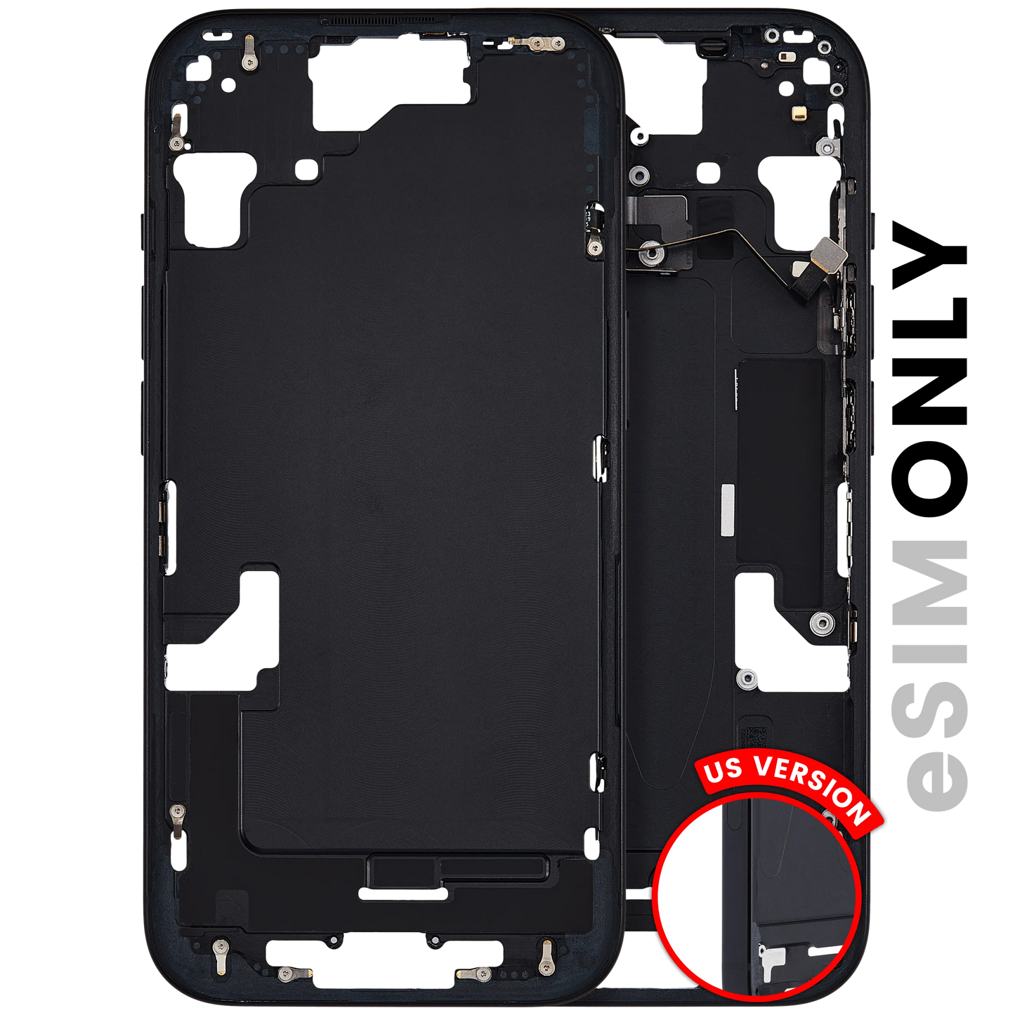 Mid-Frame Housing W/ Small Parts For iPhone 15 (US Version) (Pull (Black)