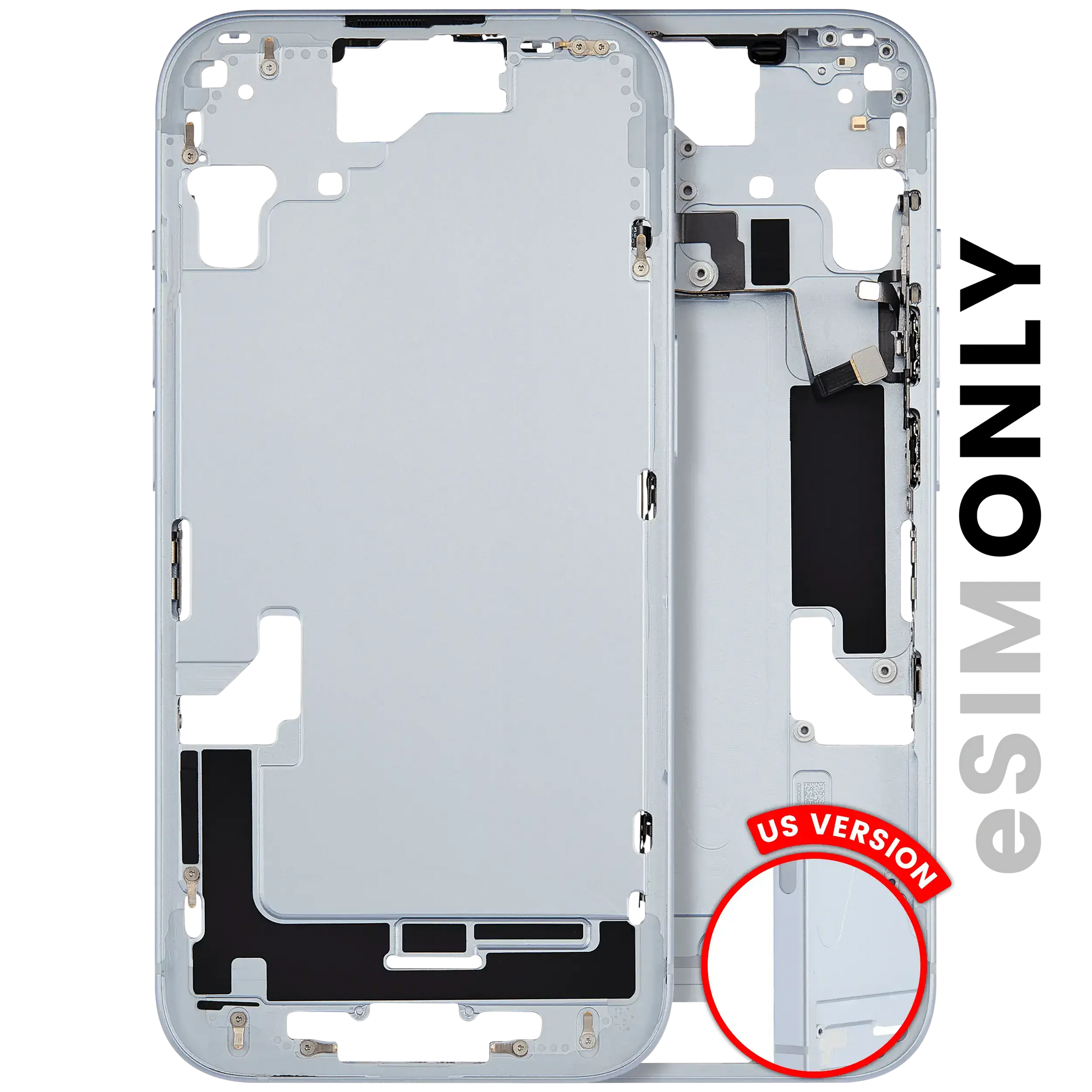 Mid-Frame Housing W/ Small Parts For iPhone 15 (US Version) (Pull) (Blue)