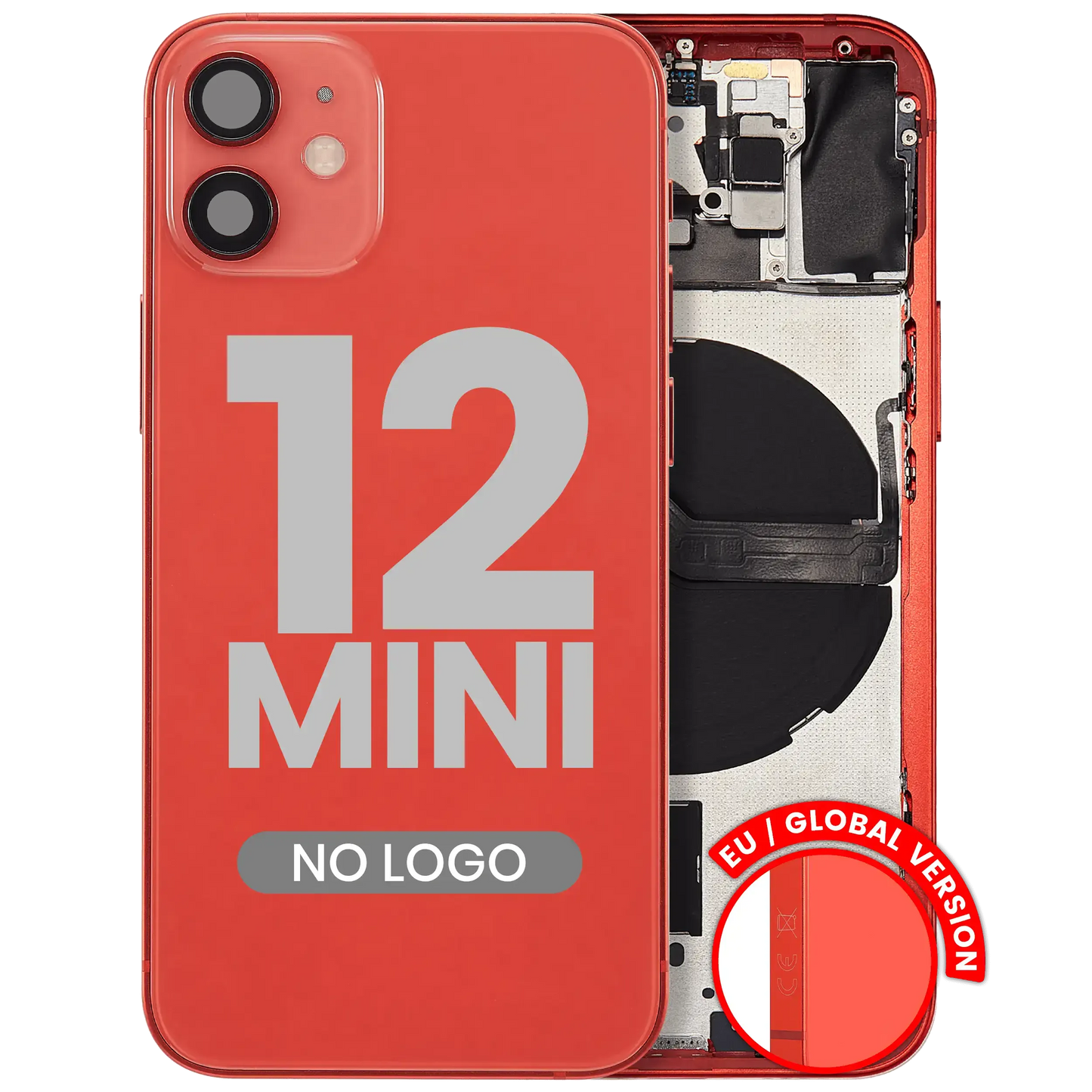 Back Housing W/ Small Parts For iPhone 12 Mini (EU / Global Version) (Pull) (Red)