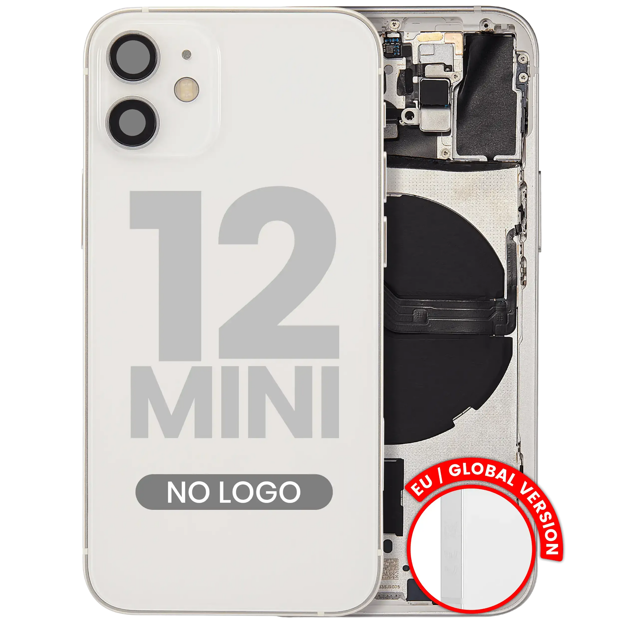 Back Housing W/ Small Parts For iPhone 12 Mini (EU / Global Version) (Pull) (White)