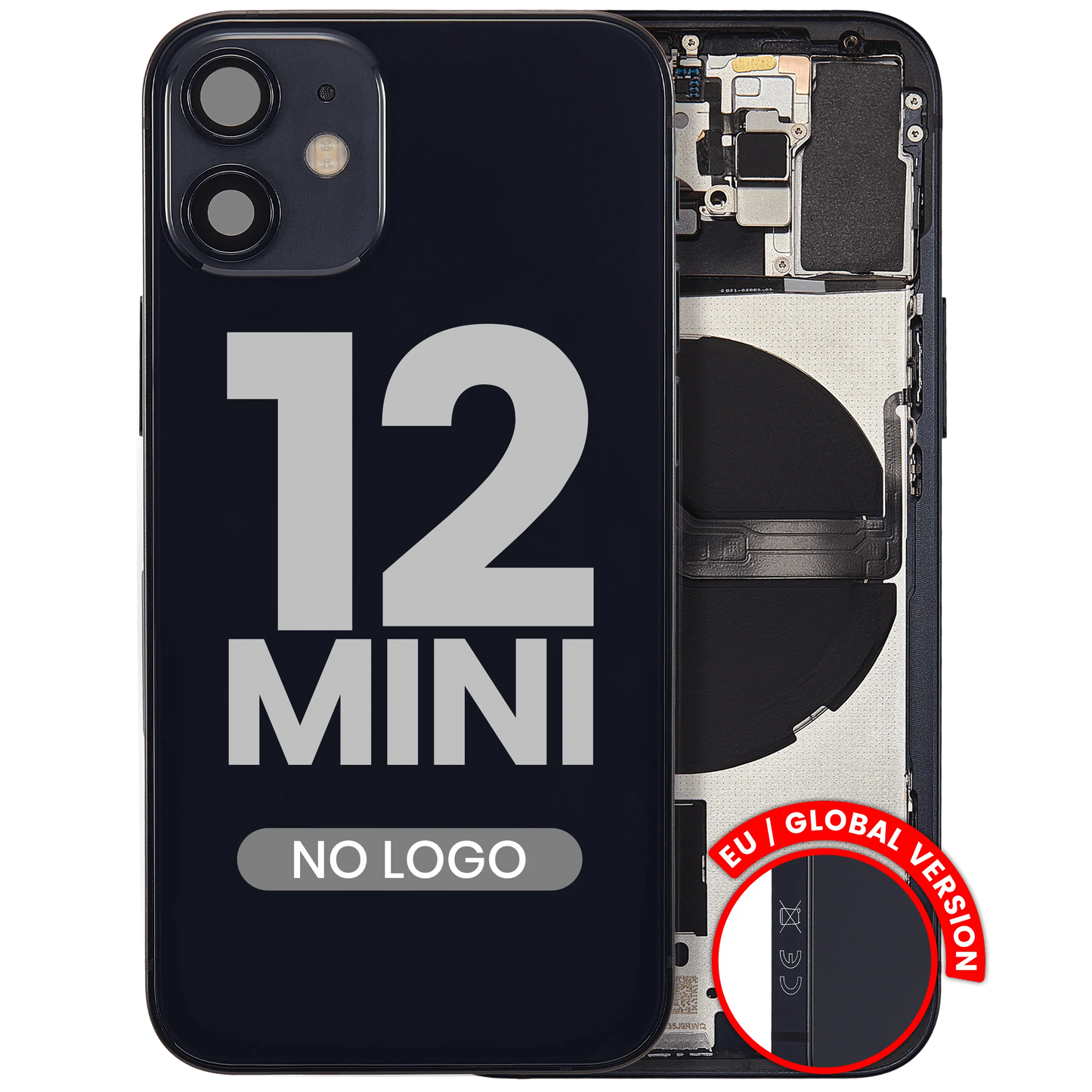 Back Housing W/ Small Parts For iPhone 12 Mini (EU / Global Version) (Pull) (Black)