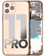 Back Housing W/ Small Components Pre-Installed For iPhone 11 Pro (Pull) (Gold)
