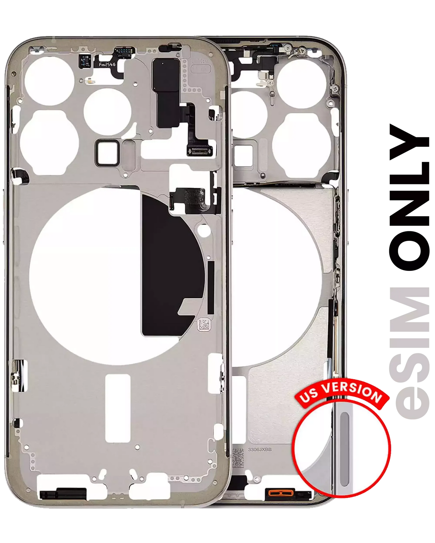 Mid-Frame Housing W/ Small Parts For iPhone 15 Pro (US Version) (Pull) (Natural Titanium)