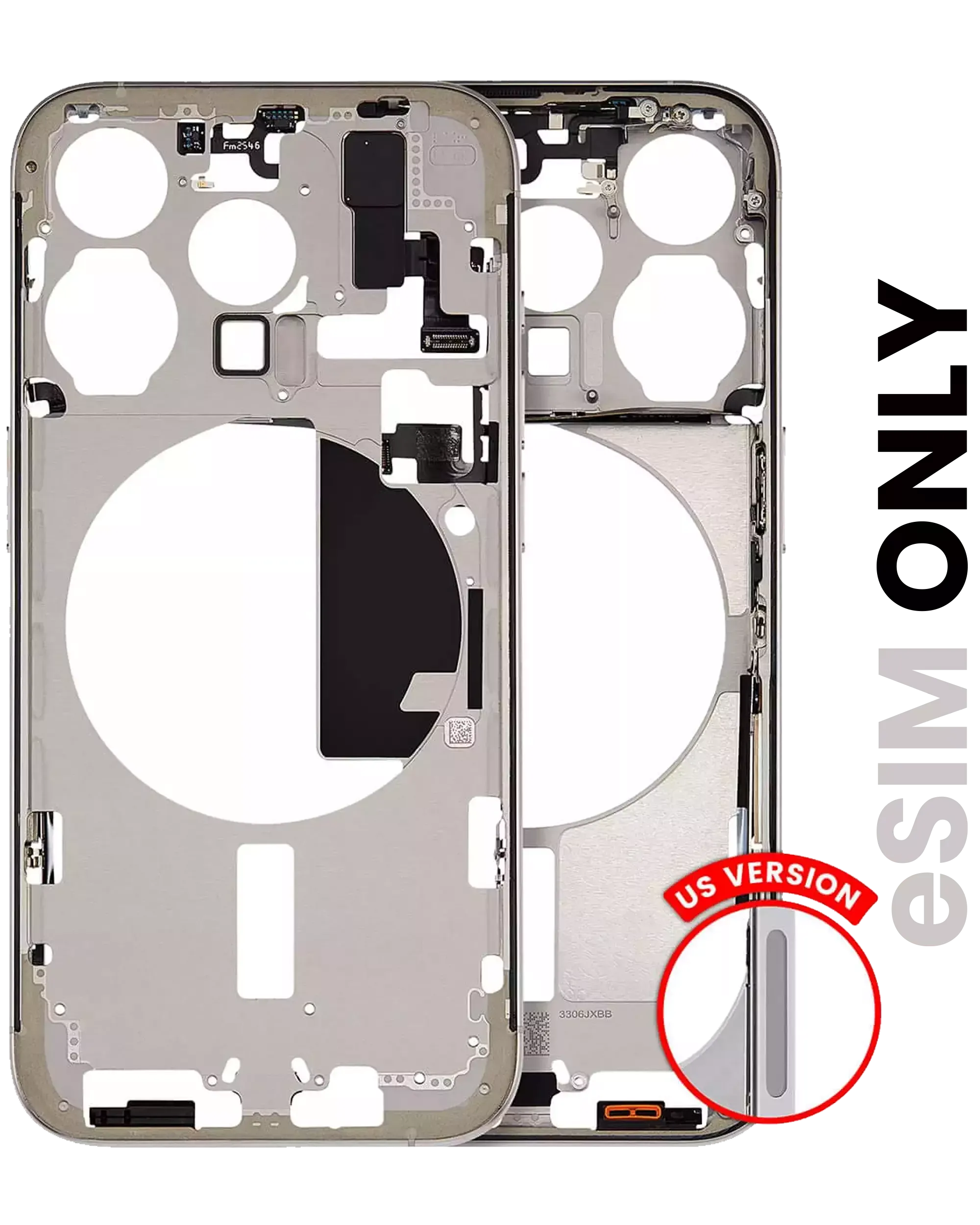 Mid-Frame Housing W/ Small Parts For iPhone 15 Pro (US Version) (Pull) (Natural Titanium)