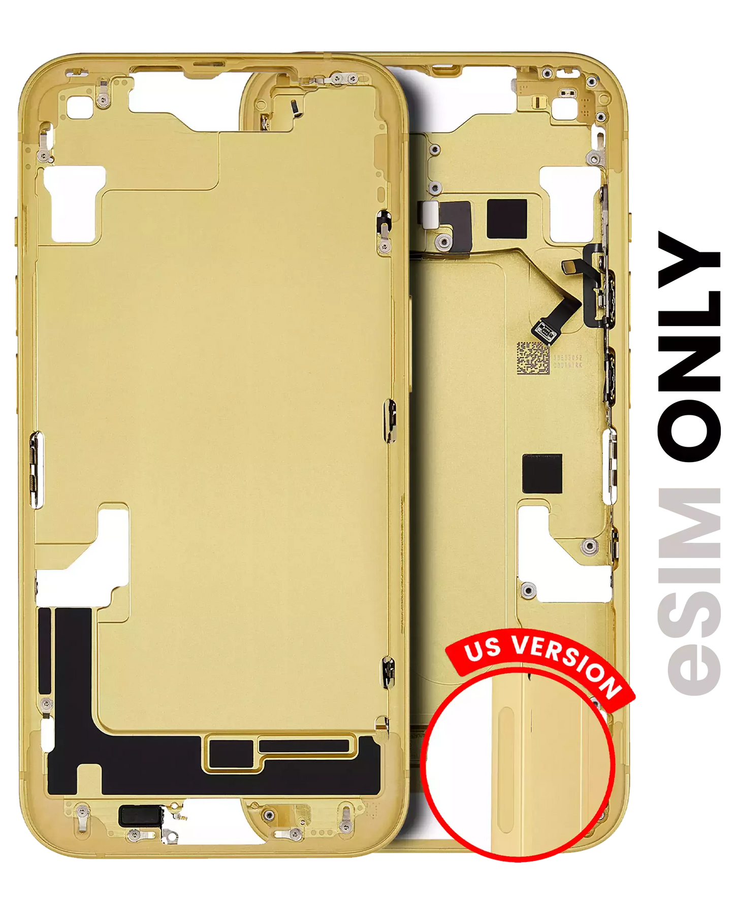 Mid-Frame Housing W/ Small Parts For iPhone 14 (US Version) (Pull) (Yellow)