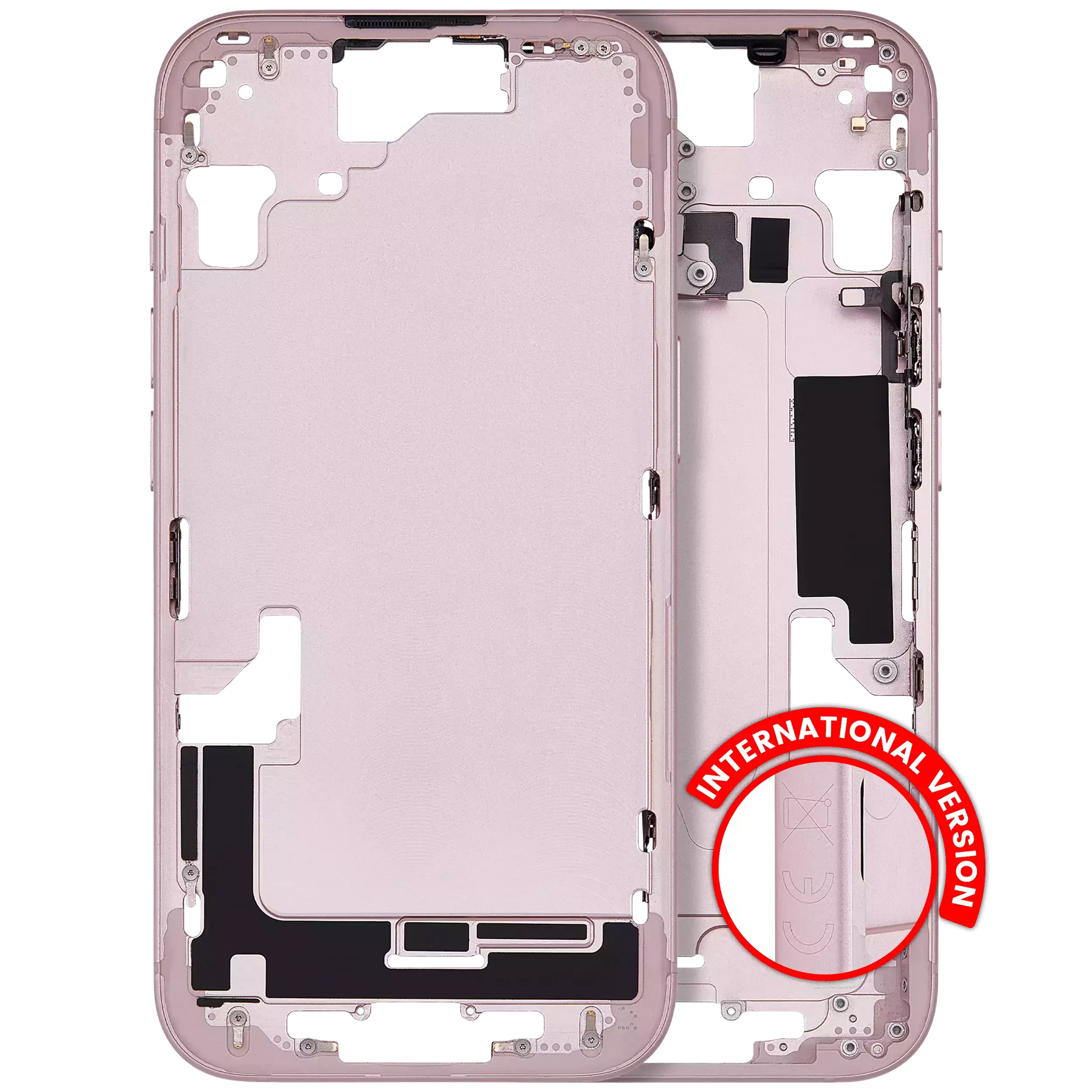 Mid-Frame Housing W/ Small Parts For iPhone 15 (EU / Global Version) (Pull) (Pink)